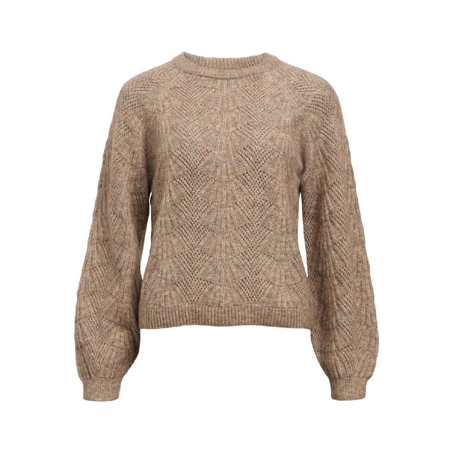 Object objflora re l/s knit pullover noos taupe