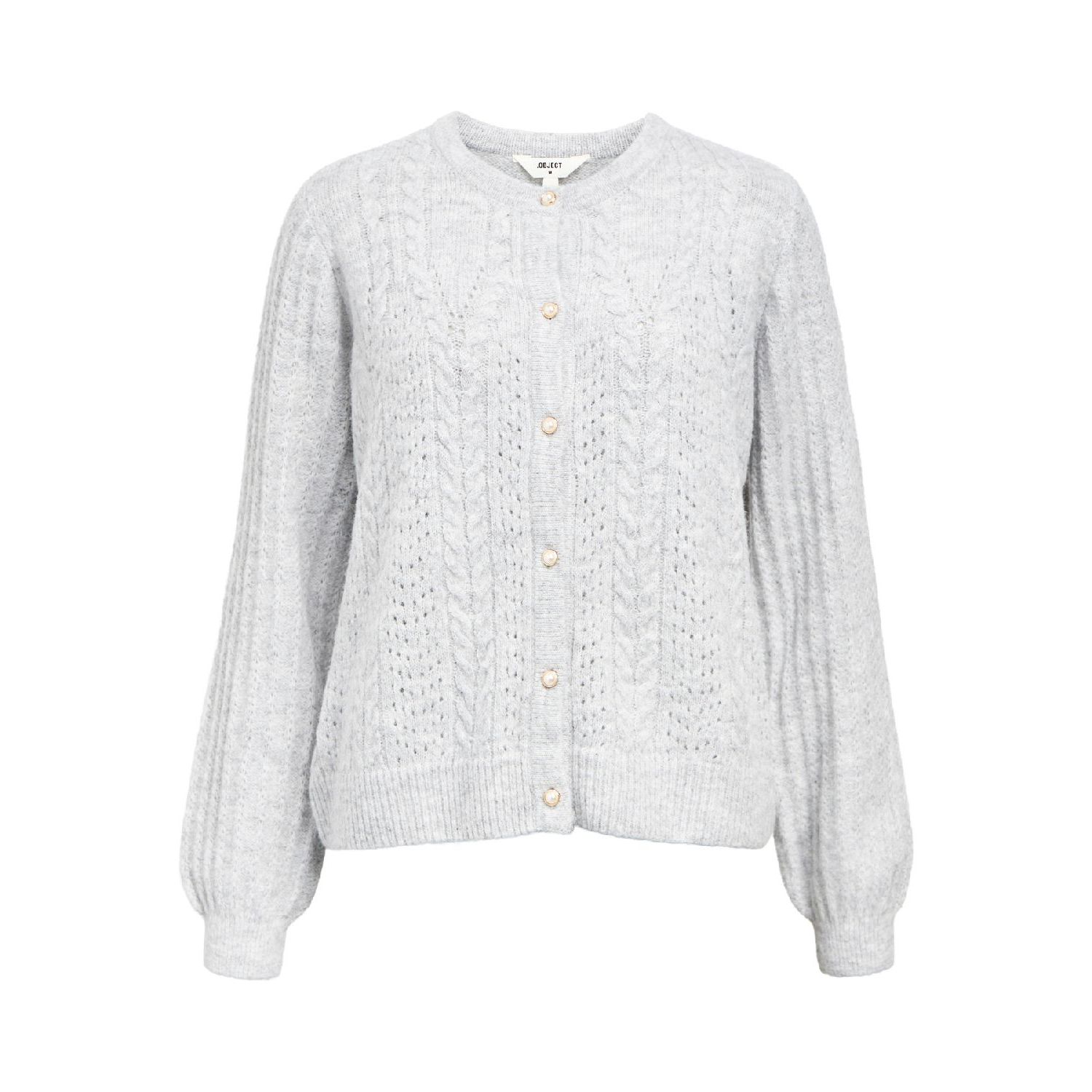 Object objflora ls knit button cardigan noos grey