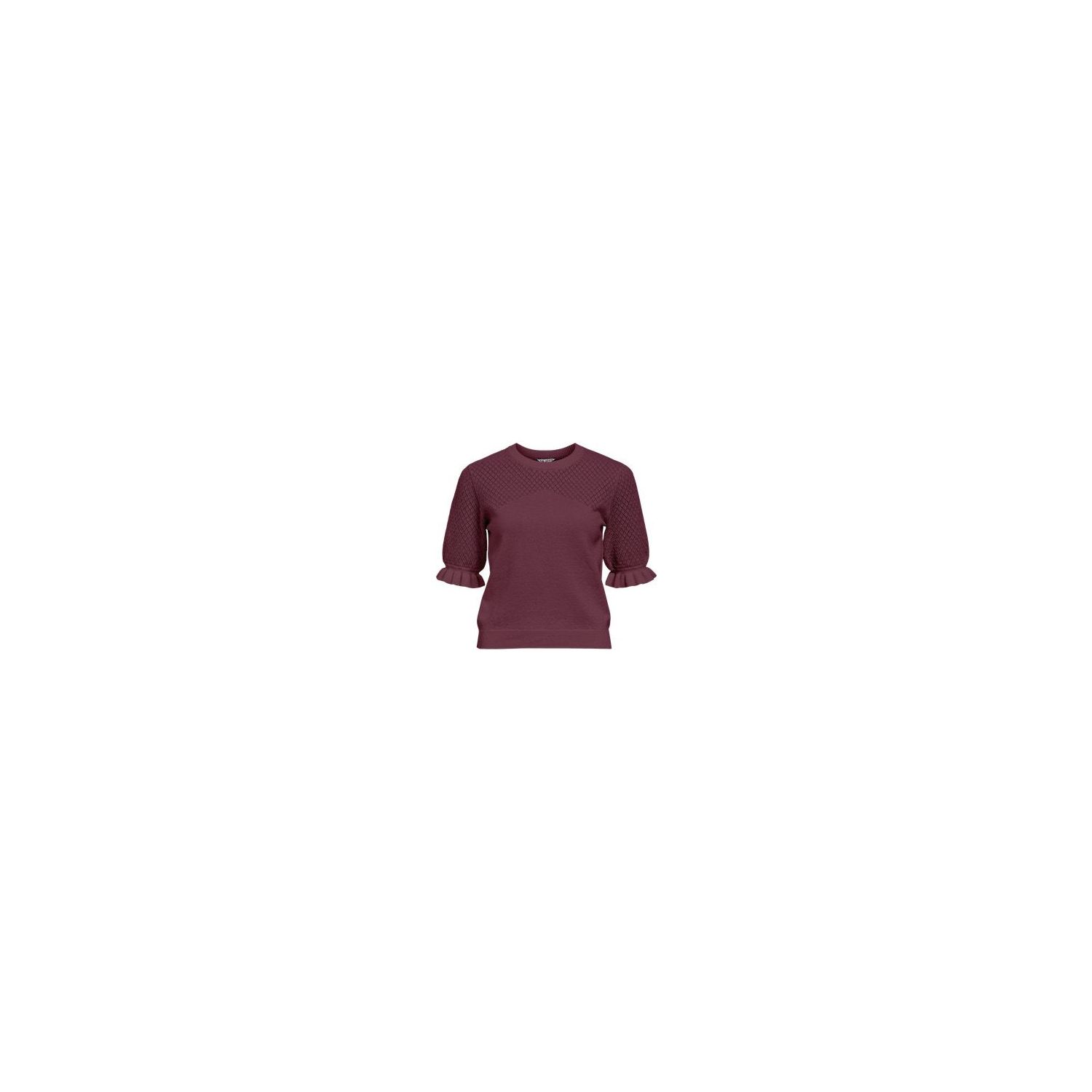 Object objfrima s/s re knit top mauve wine