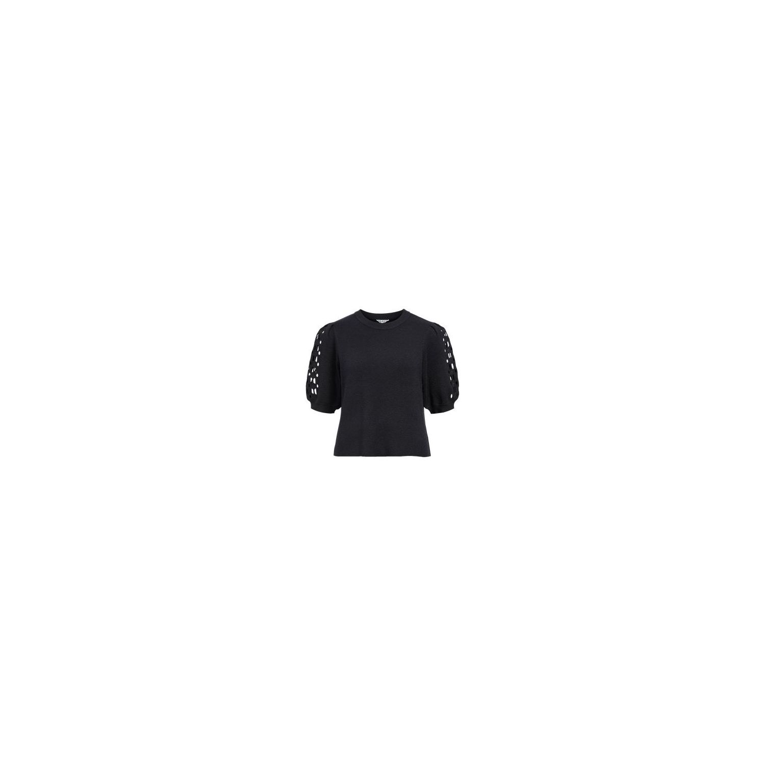 Object objyuki s/s re knit pullover noos black