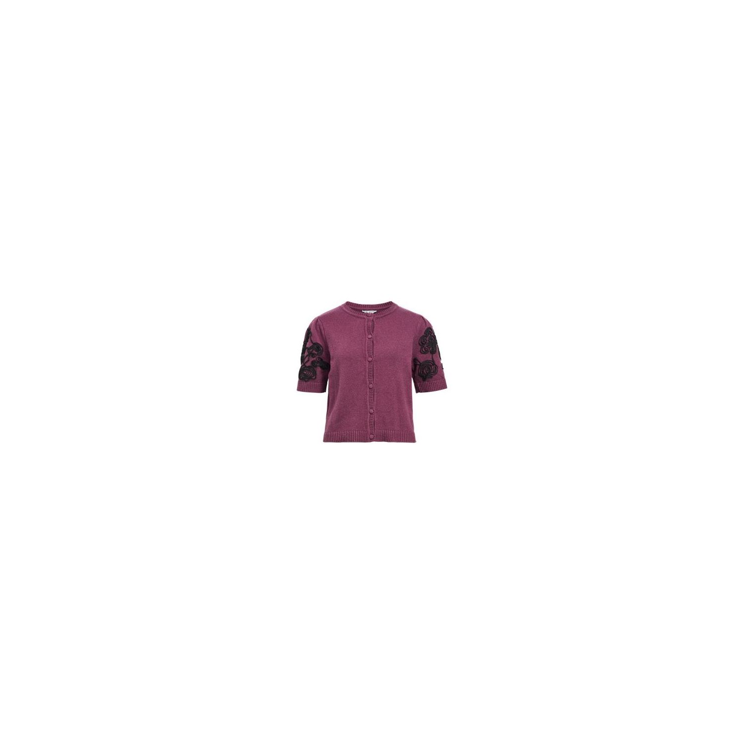 Object objjane 2/4 re knit cardigan mauve wine