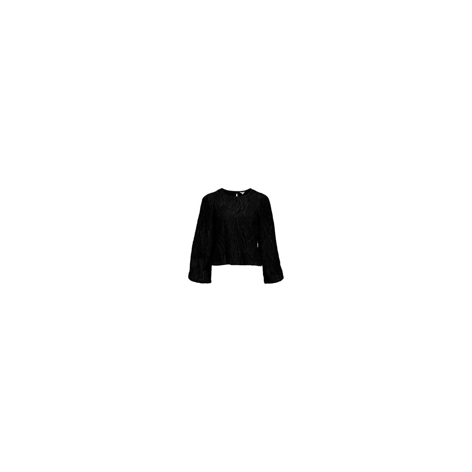 Object objlucie l/s re o-neck top noos black