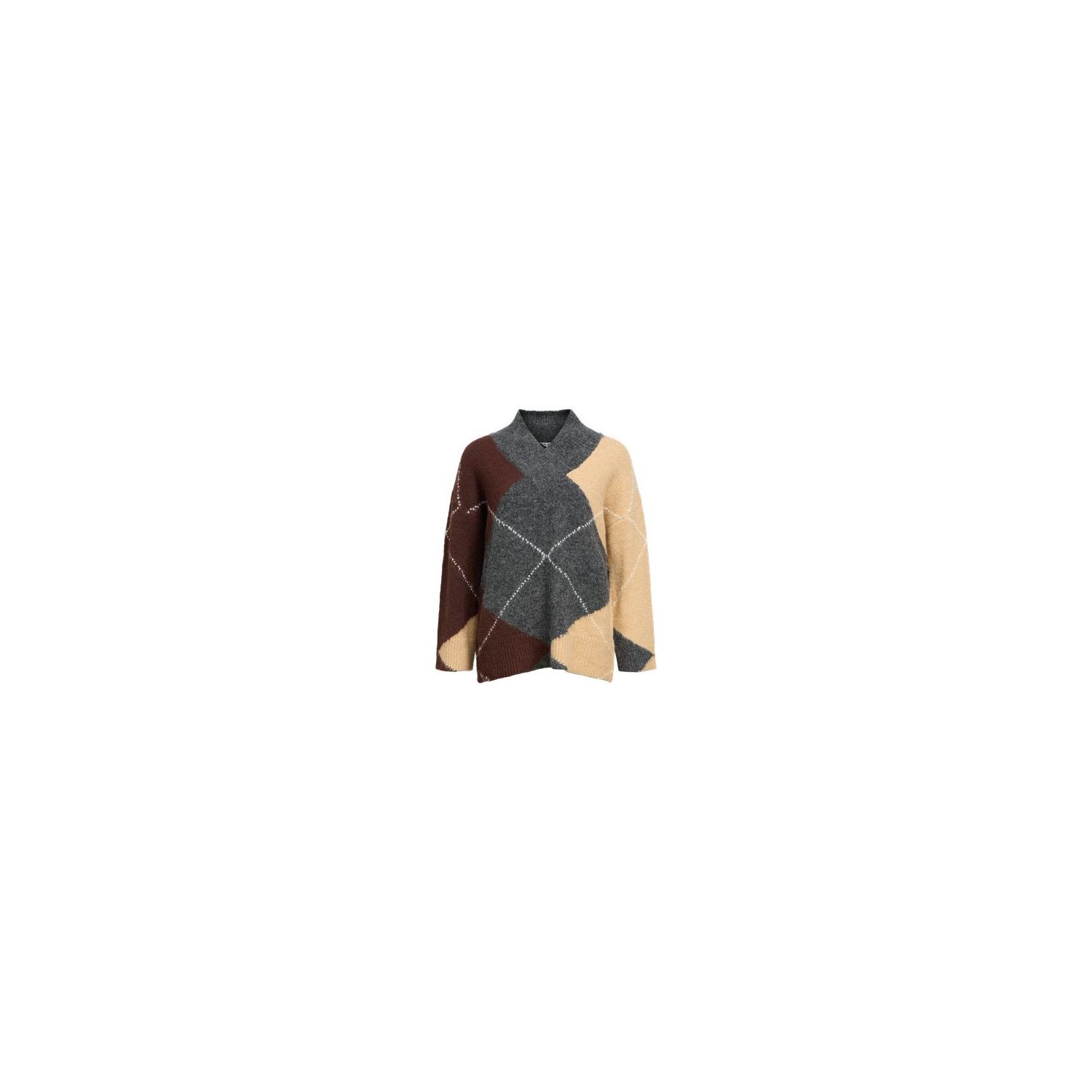 Object objzena knit l/s pullover dark grey melange