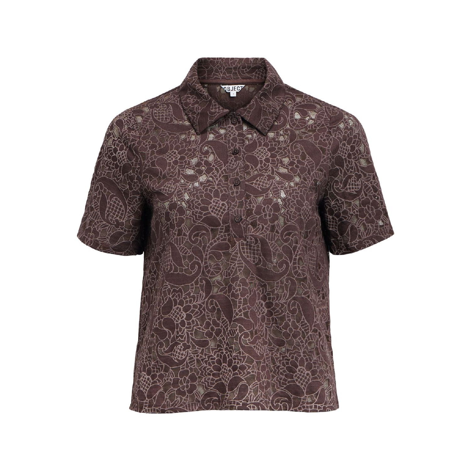 Object objbianca s/s lo polo top noos seal brown