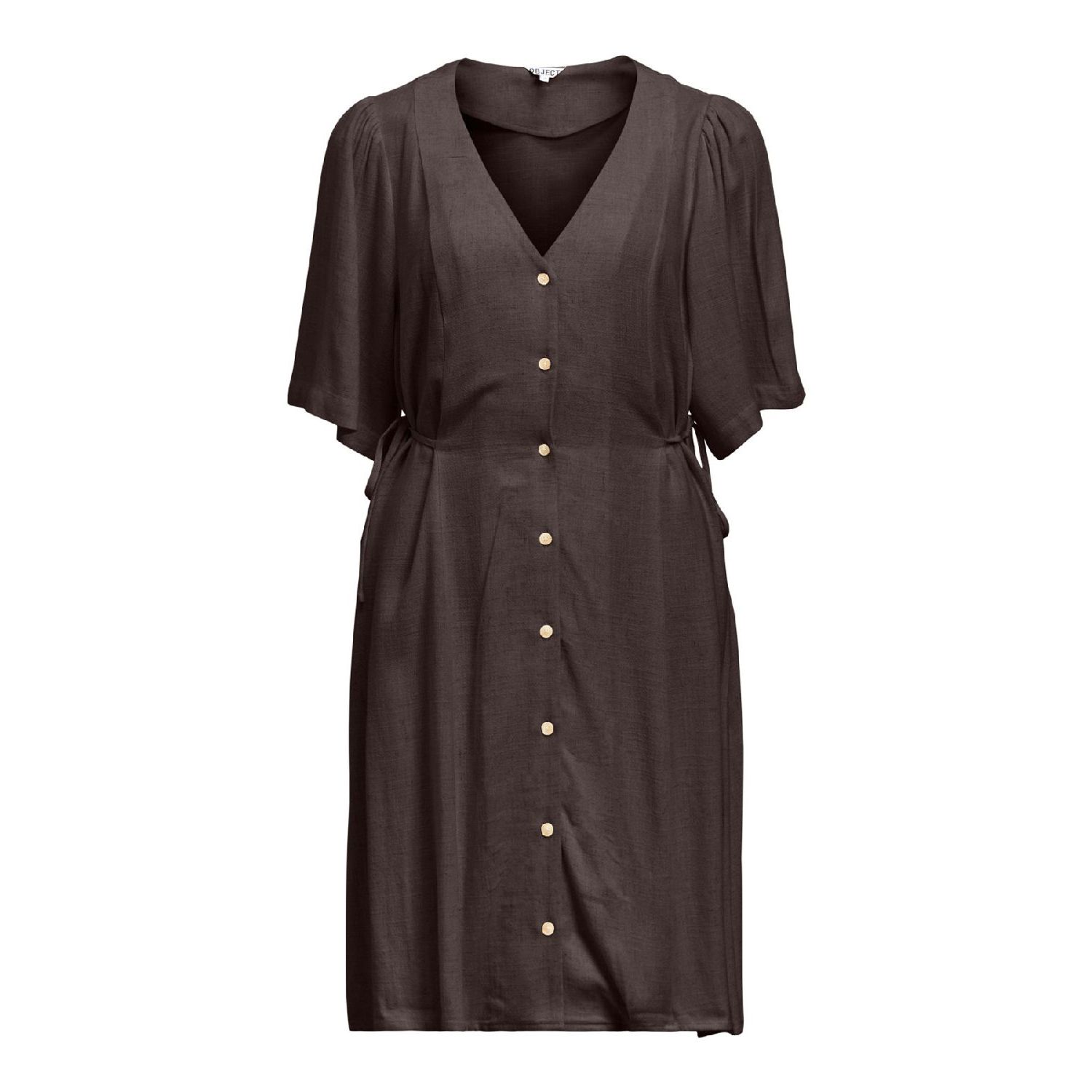 Object objsanne s/s re short dress seal brown