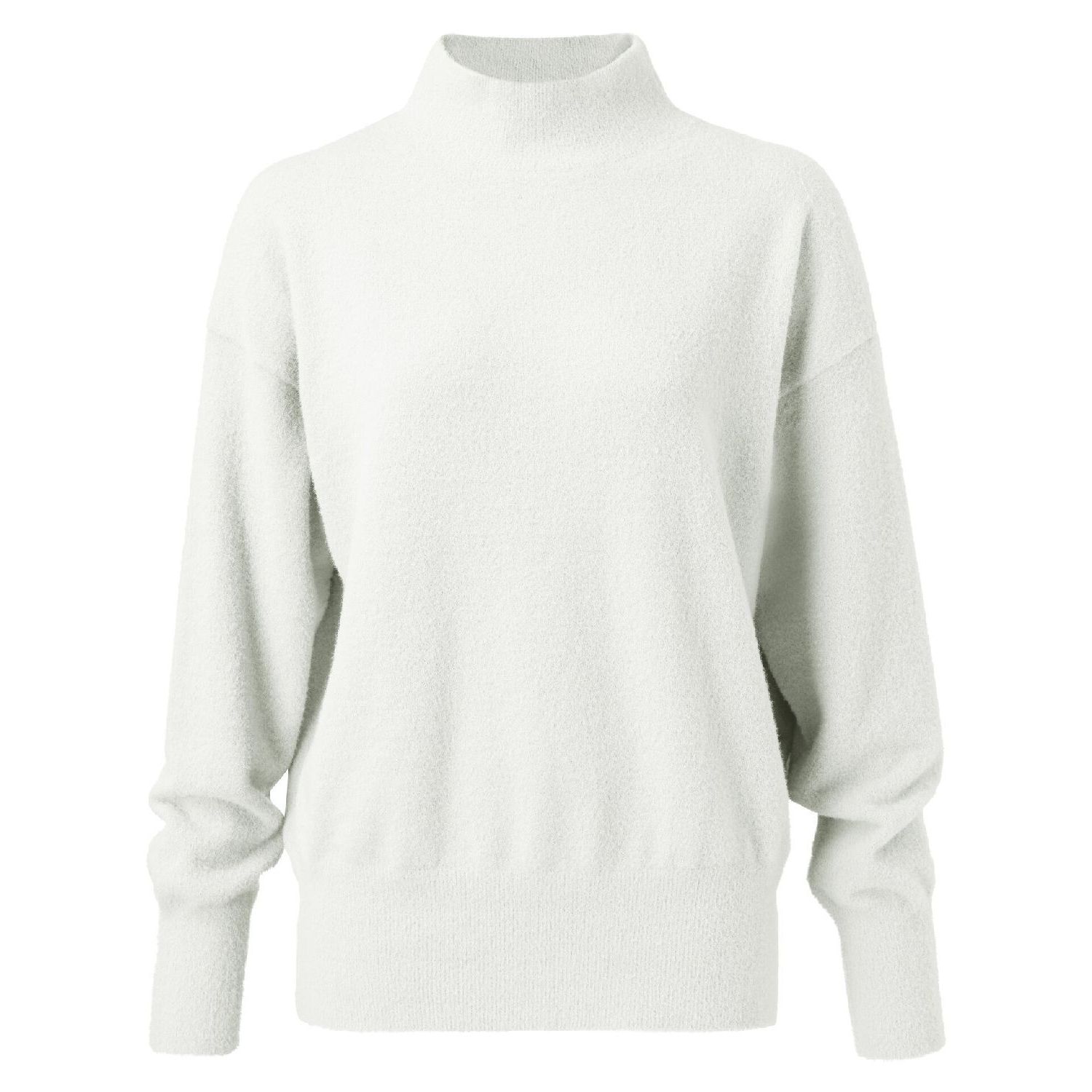 Yaya brushed high neck sweater wool white