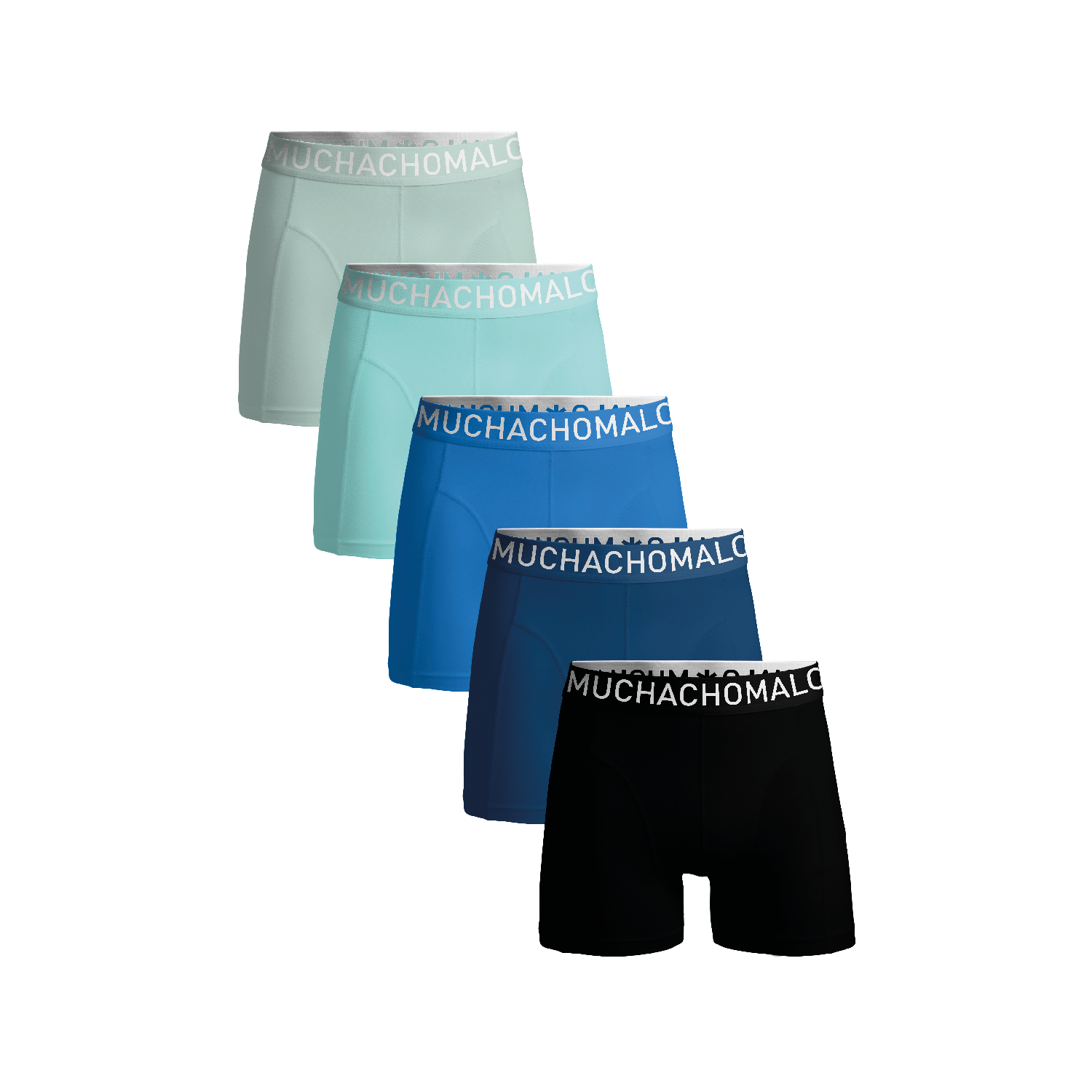 Muchacomalo 5-pack light cotton solid bl / bl / gr