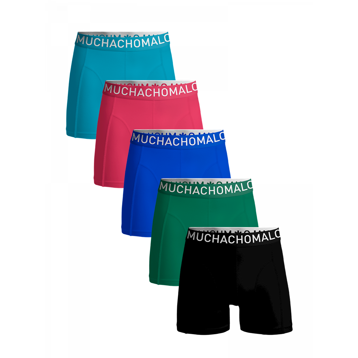 Muchacomalo 5-pack light cotton solid boxer multi