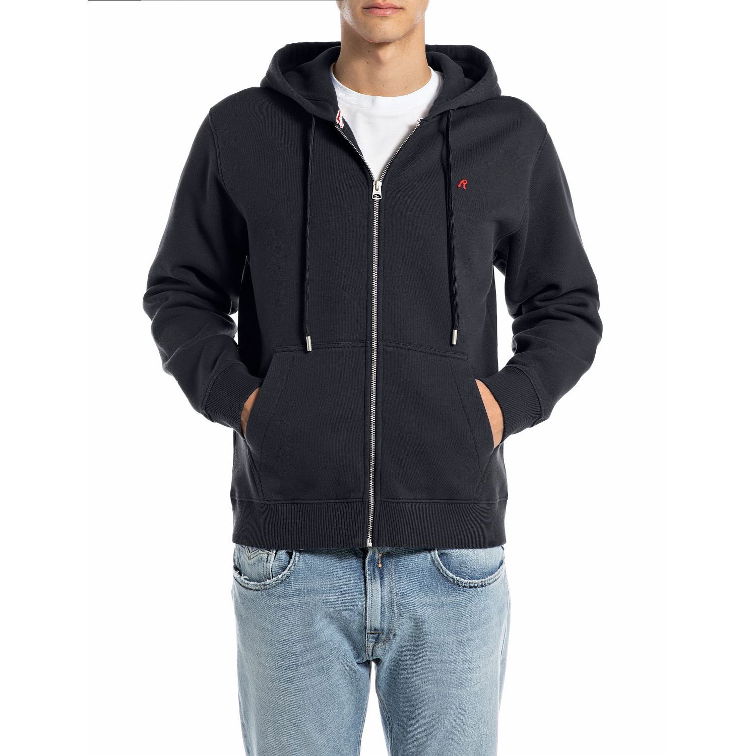 Replay felpa sweatshirt dark navy