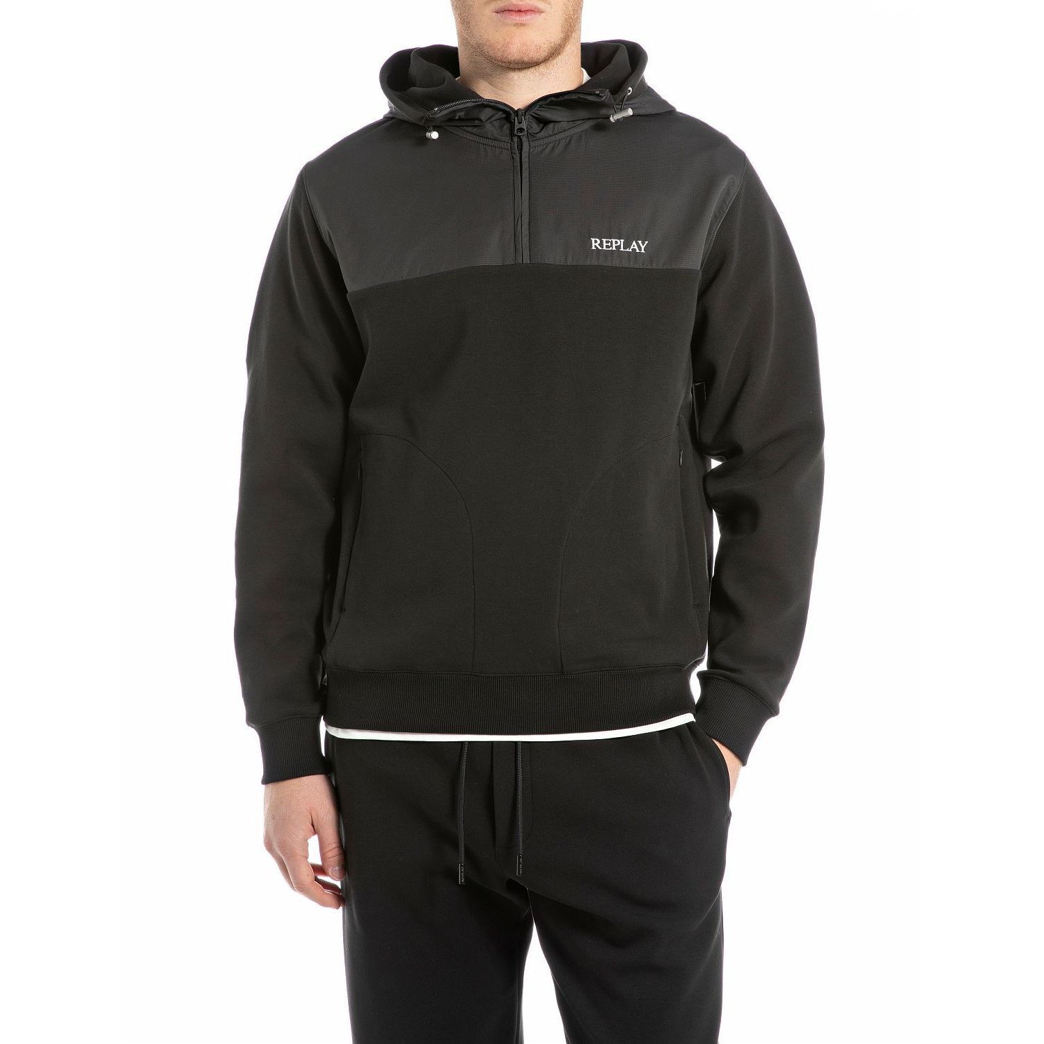 Replay felpa sweatshirt black