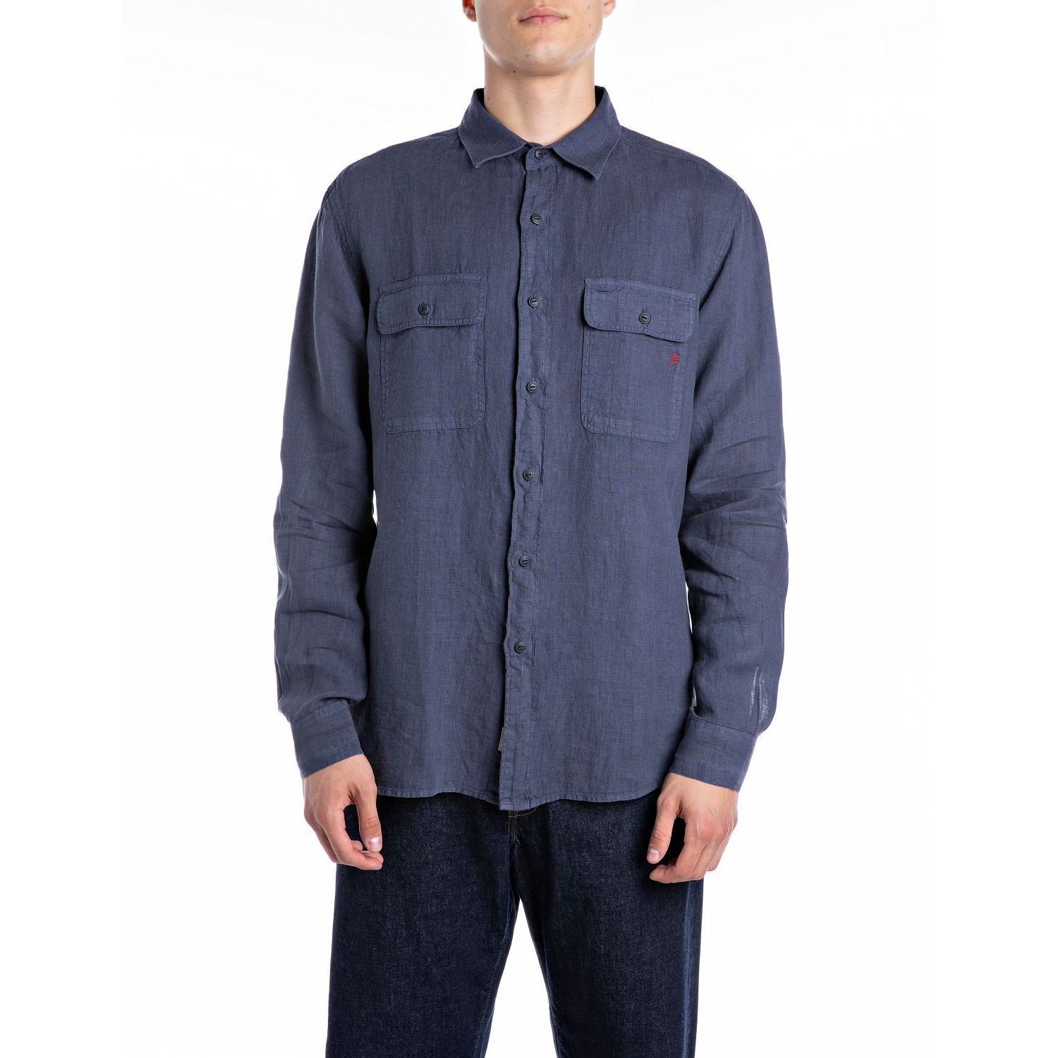 Replay m4147 81388b overhemd medium blue