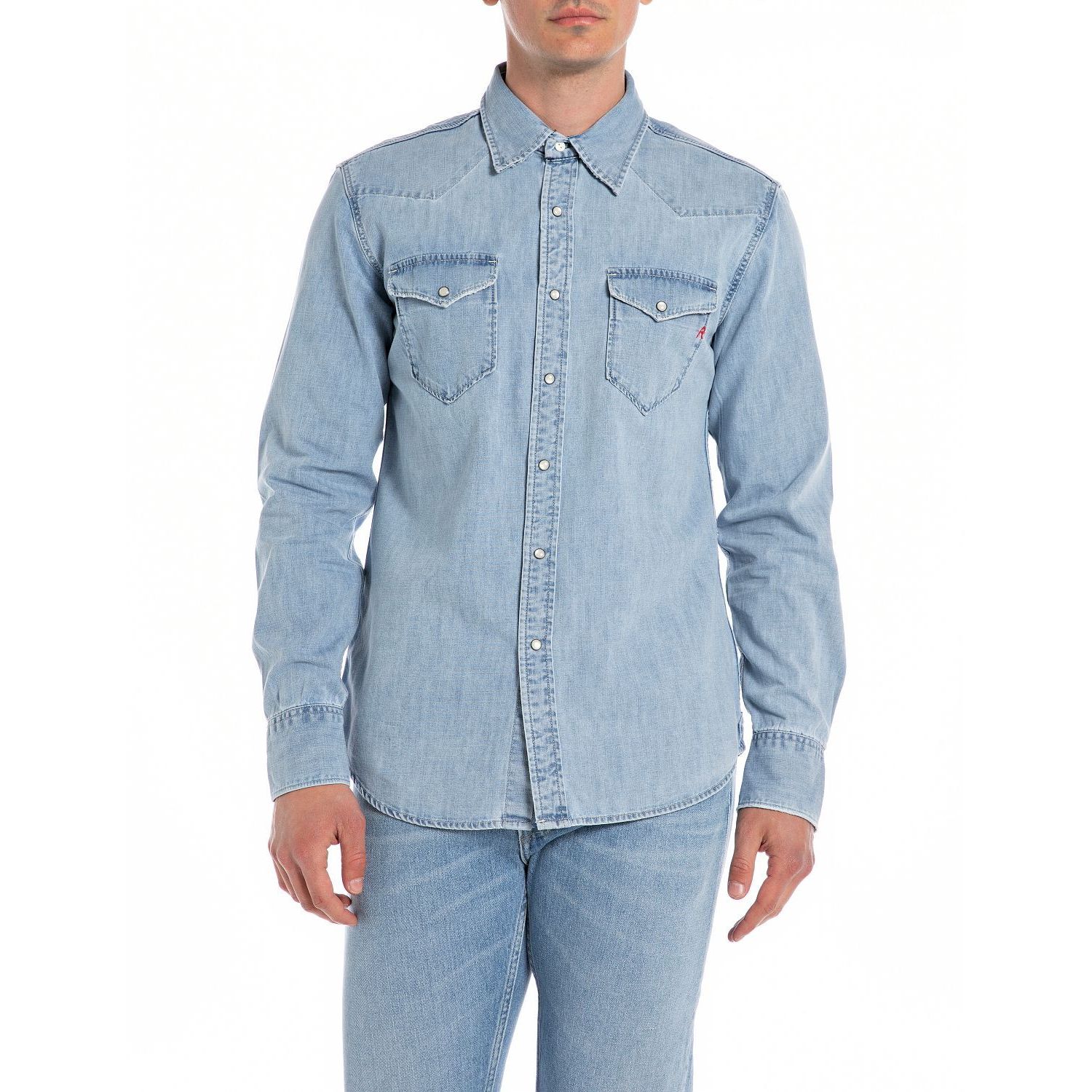 Replay M4981 shirt light blue