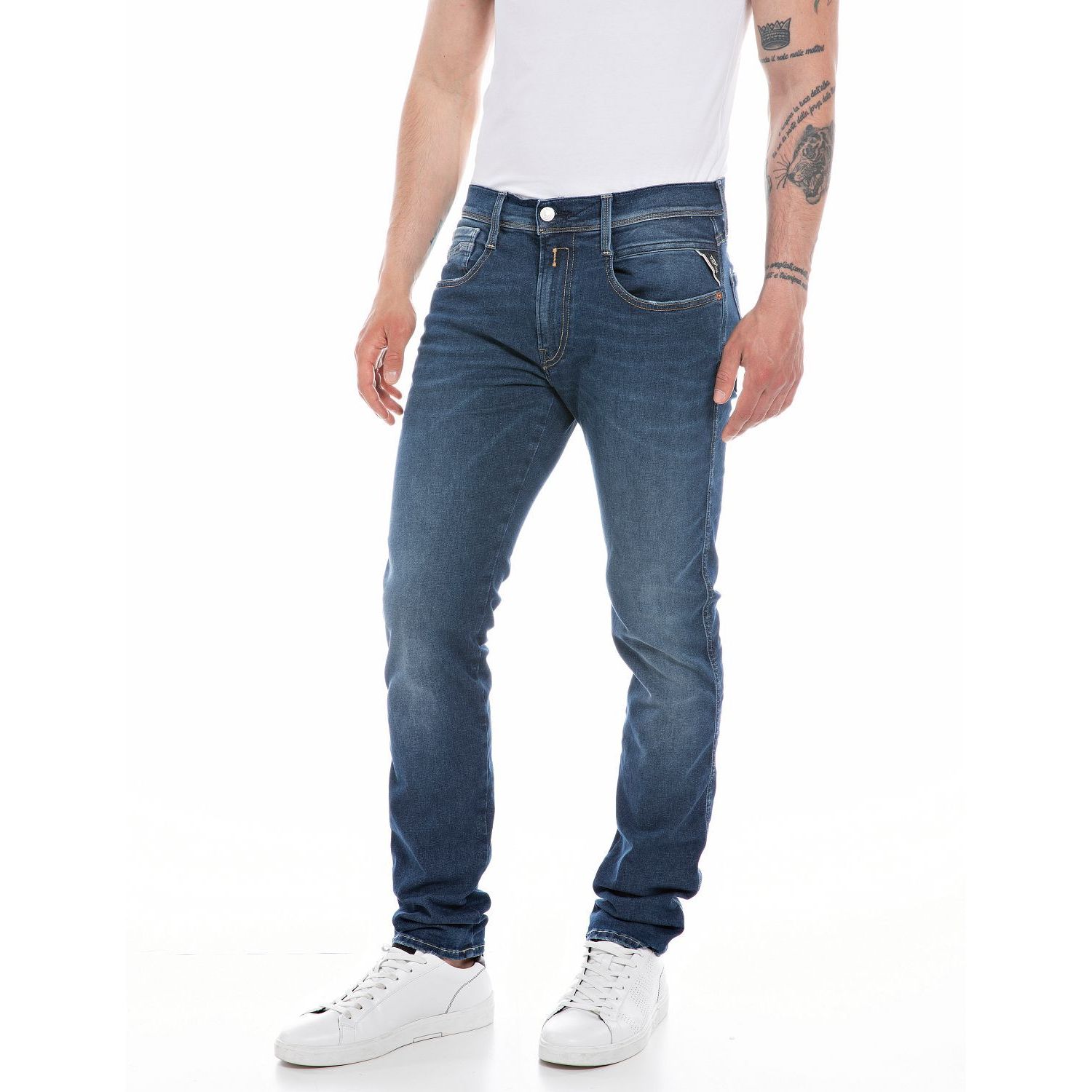 Replay anbass hyperflex slim fit jeans dark blue