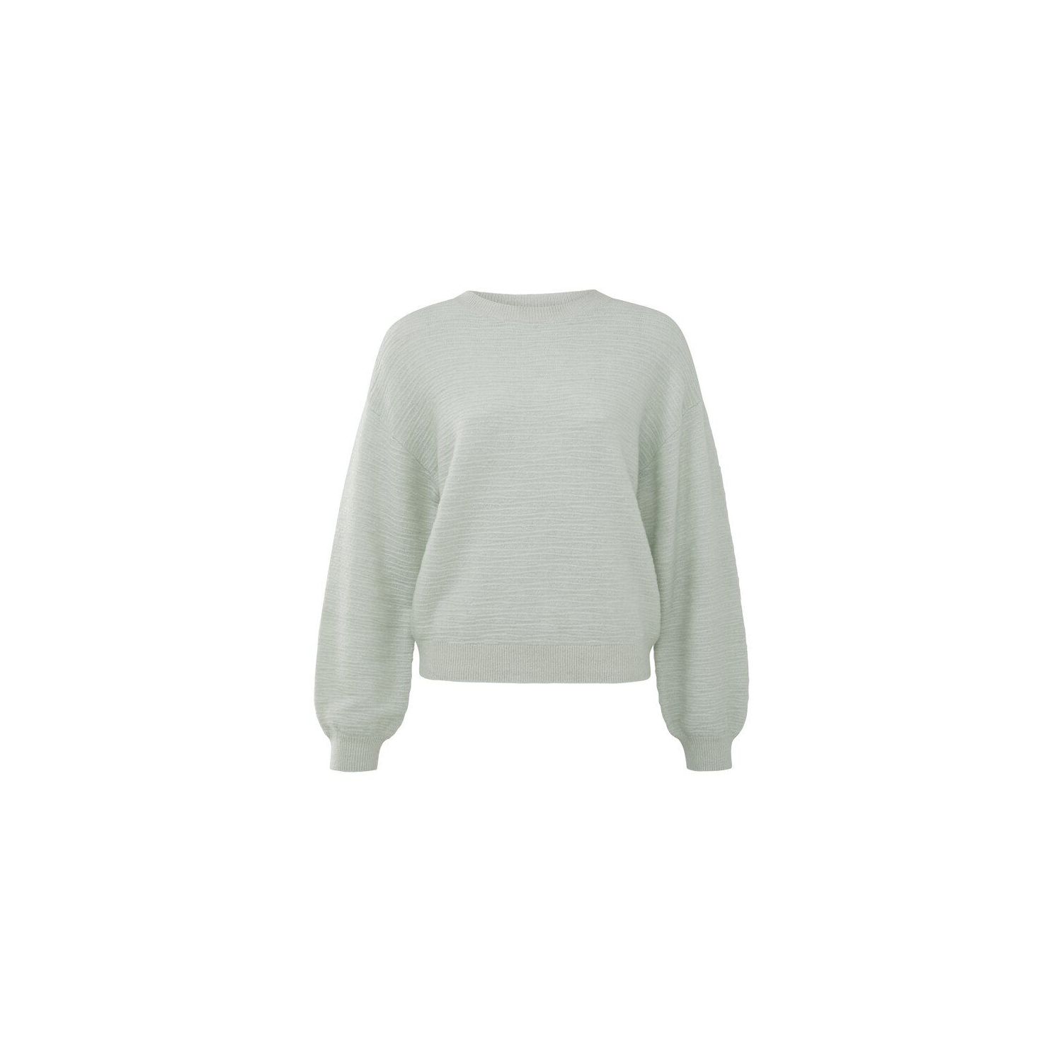 Yaya sweater with balloon sleeves grey melange