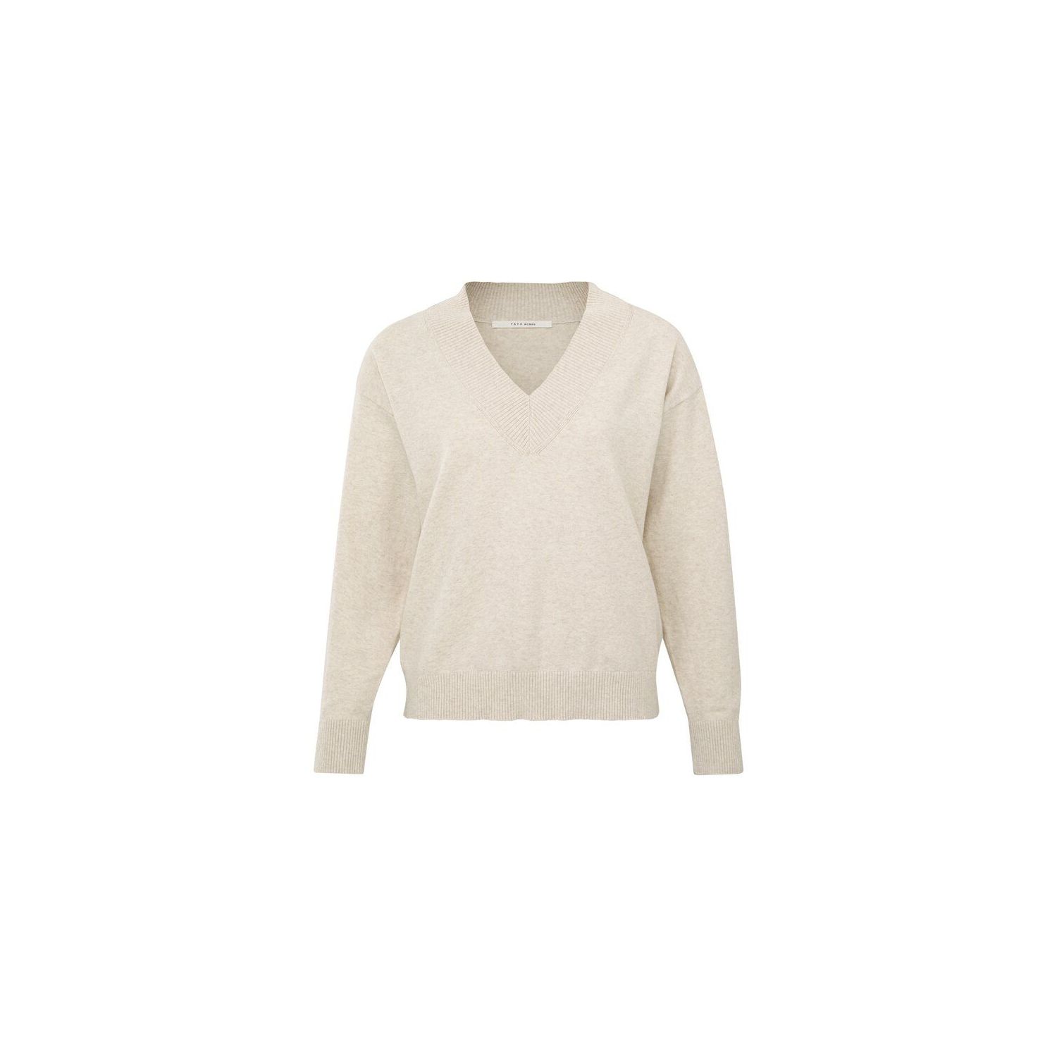 Yaya v-neck sweater l/s beige melange