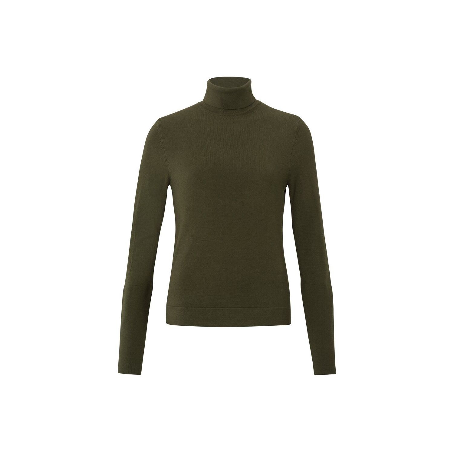 Yaya turtleneck sweater with button army green
