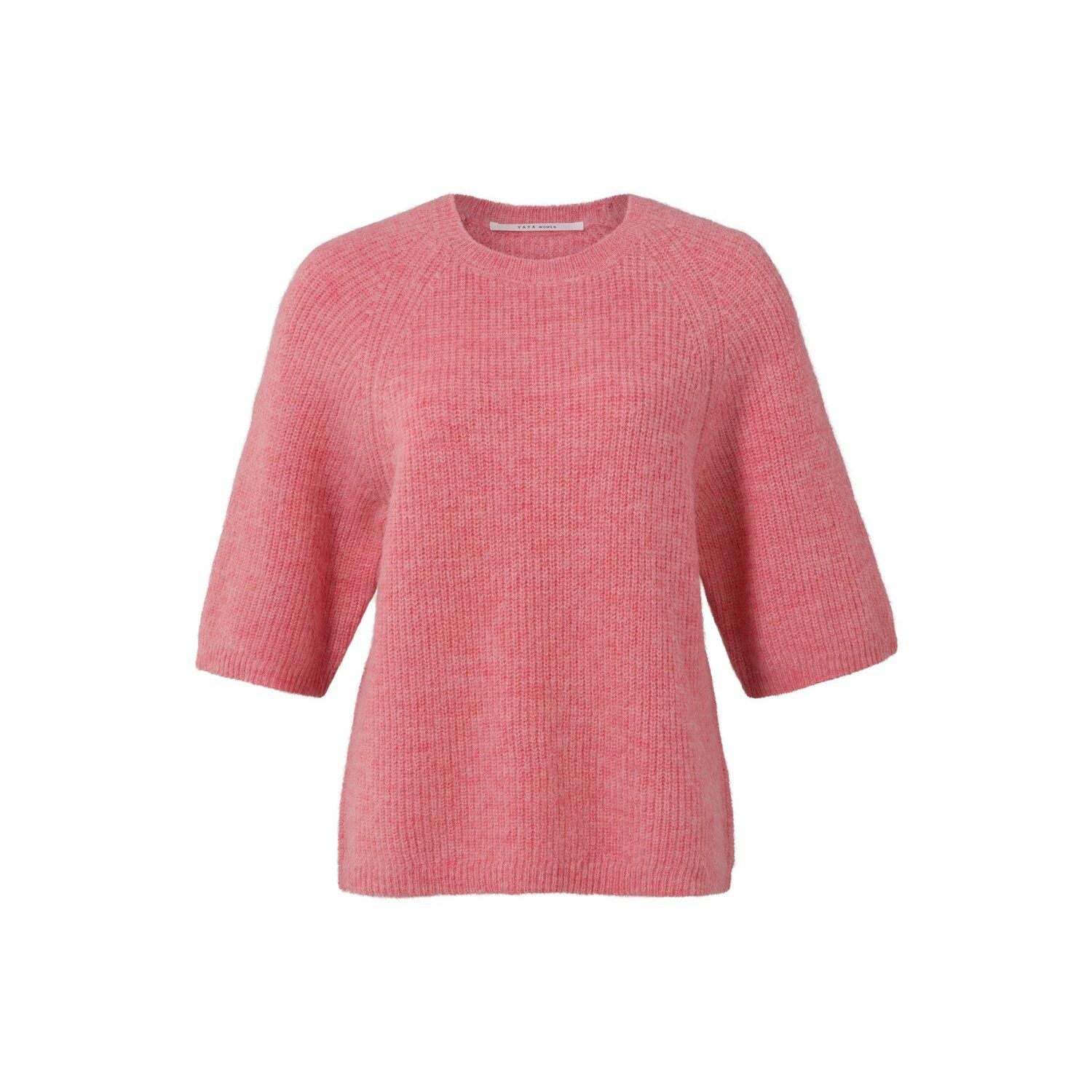 Yaya boxy sweater s/s vintage pink melange