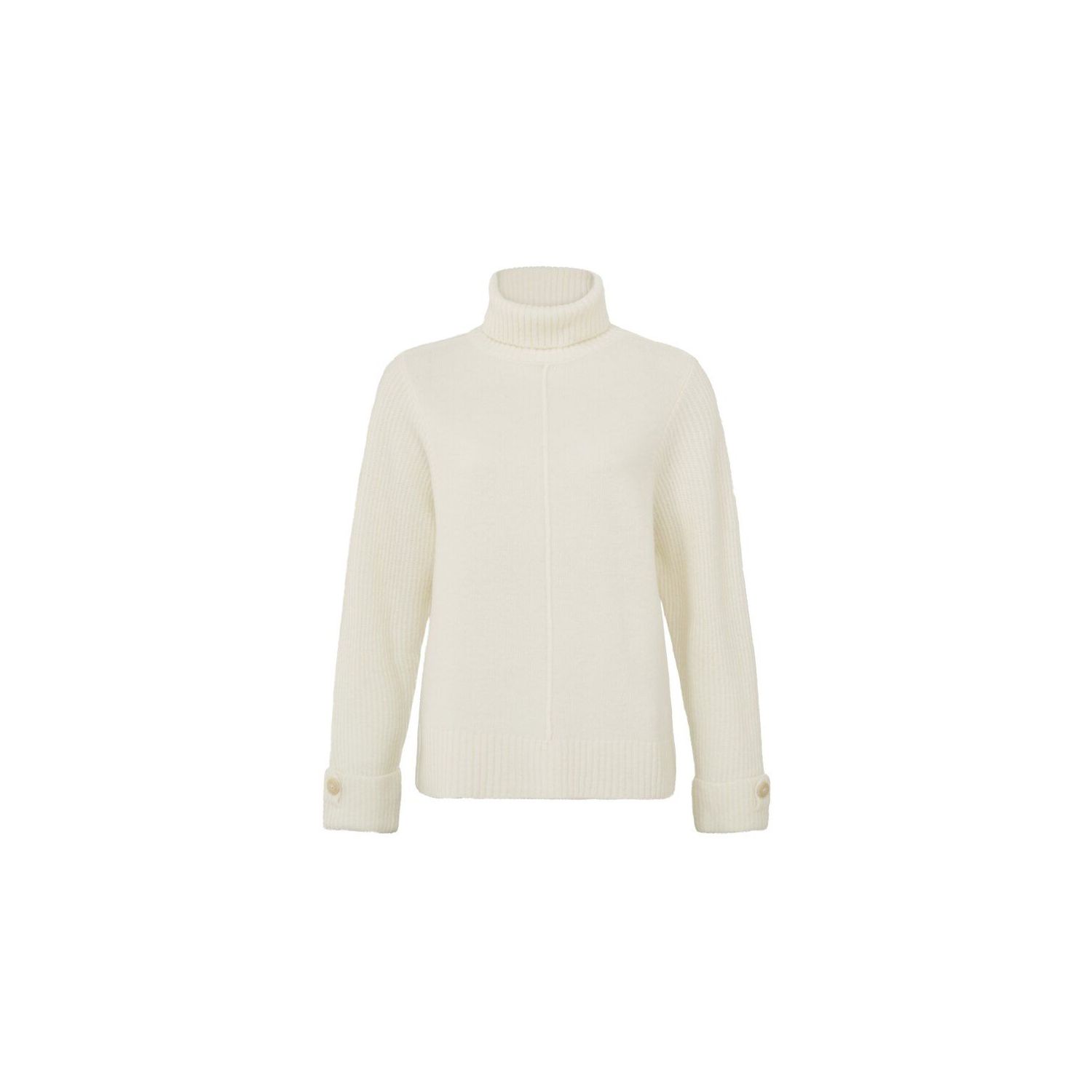 Yaya l/s rib stitch sweater w/ turtleneck white