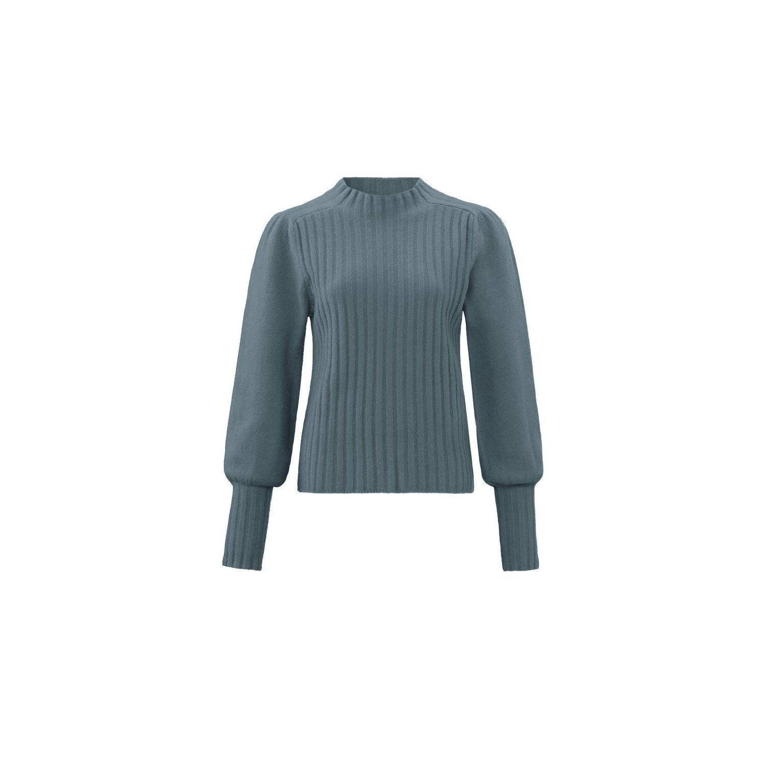 Yaya rib puff sleeve sweater stormy blue