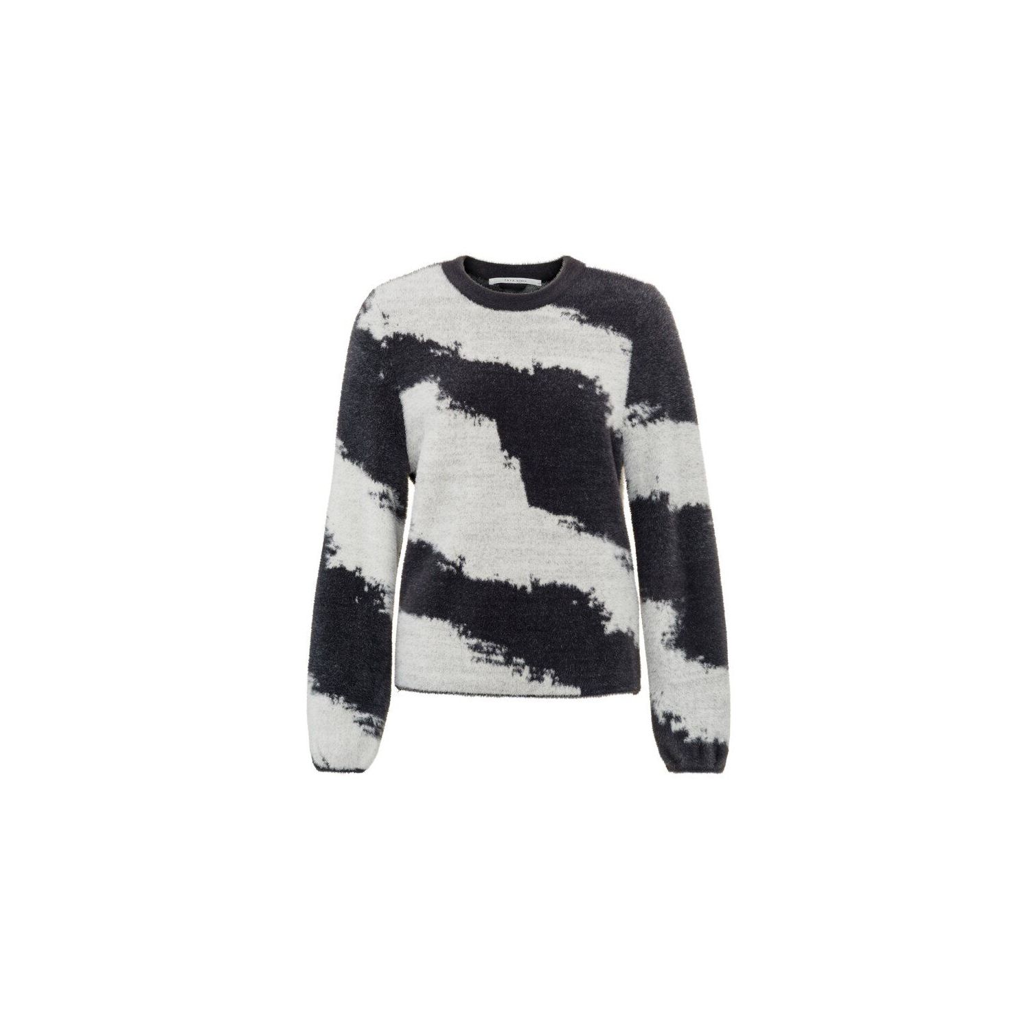 Yaya l/s fur sweater phantom dessin