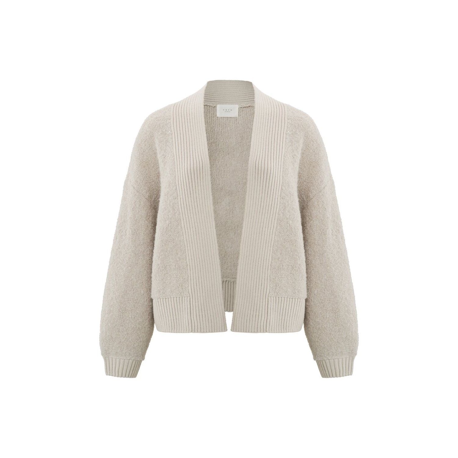 Yaya open cardigan l/s pure chasmere brown