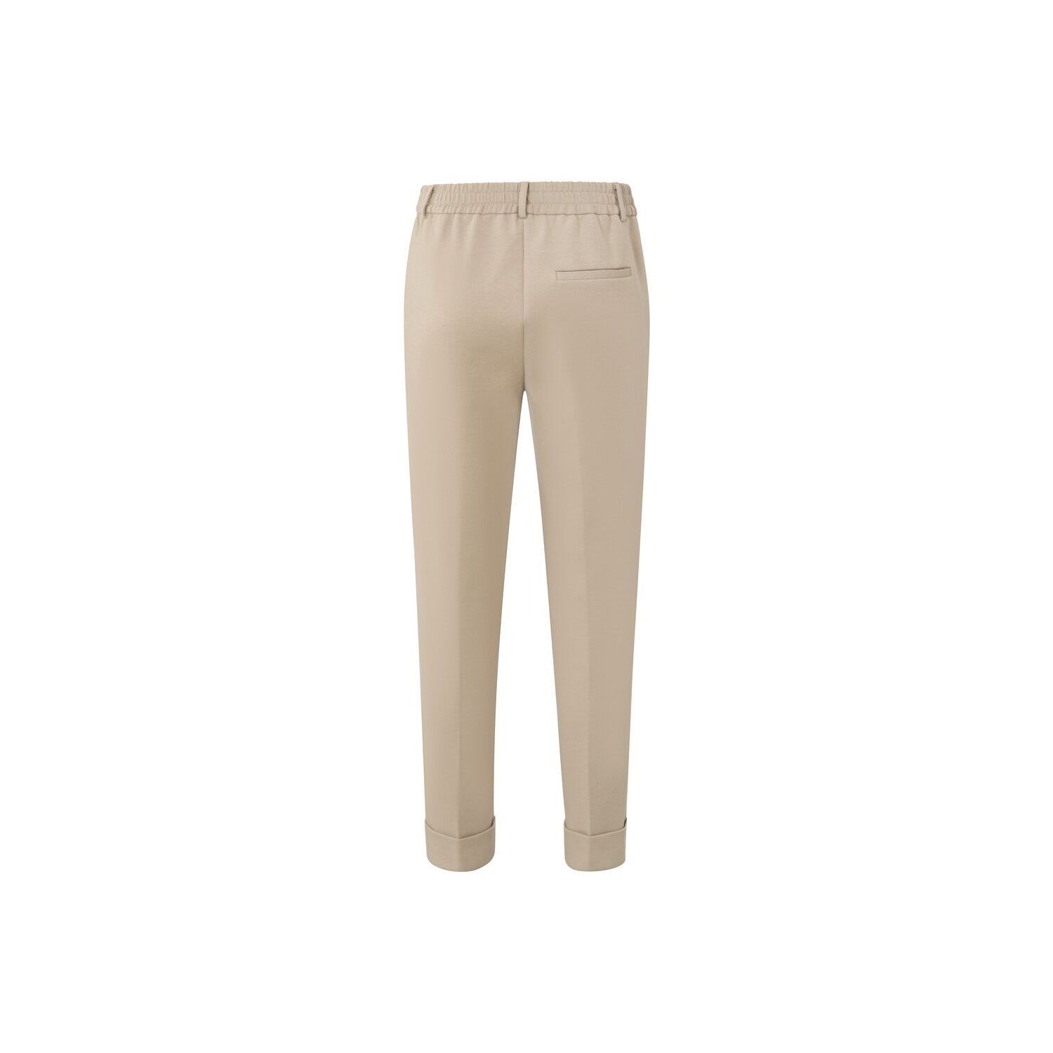 Yaya scuba straight trousers elastic band beige