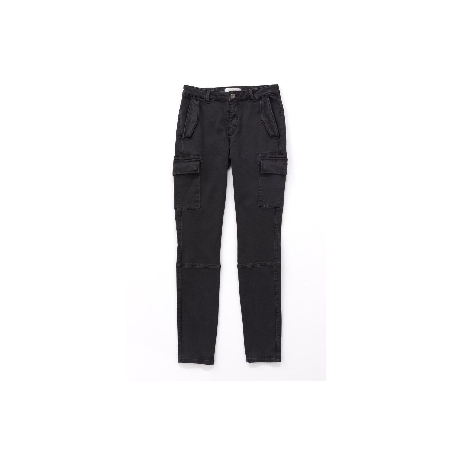 Yaya skinny trousers satin denim bristol black