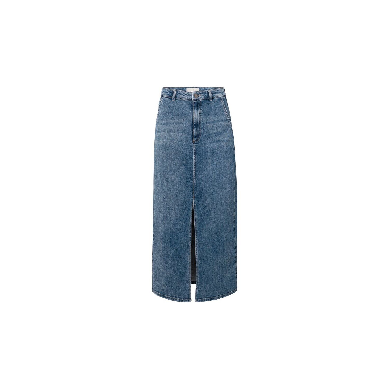 YAYA denim maxi skirt w. slit blue denim