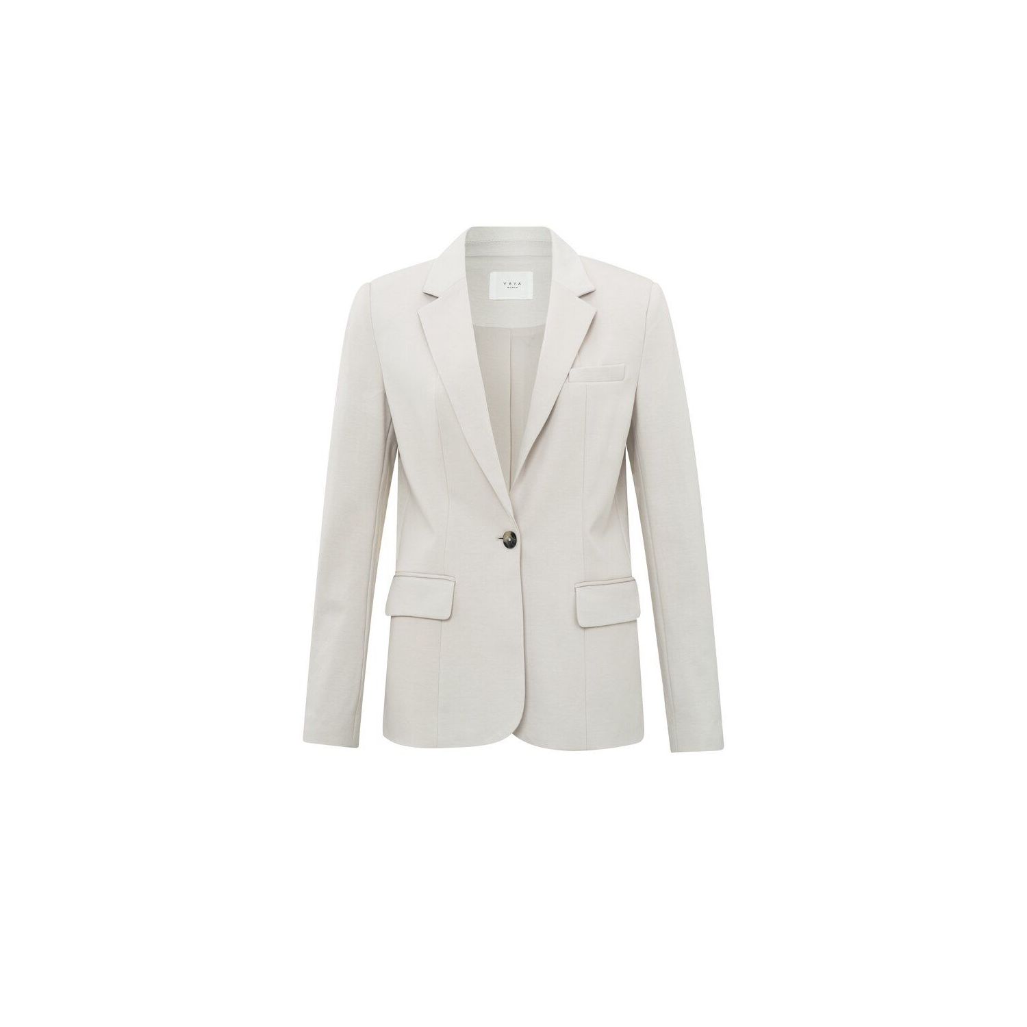 YAYA jersey tailored slim fit blazer beige