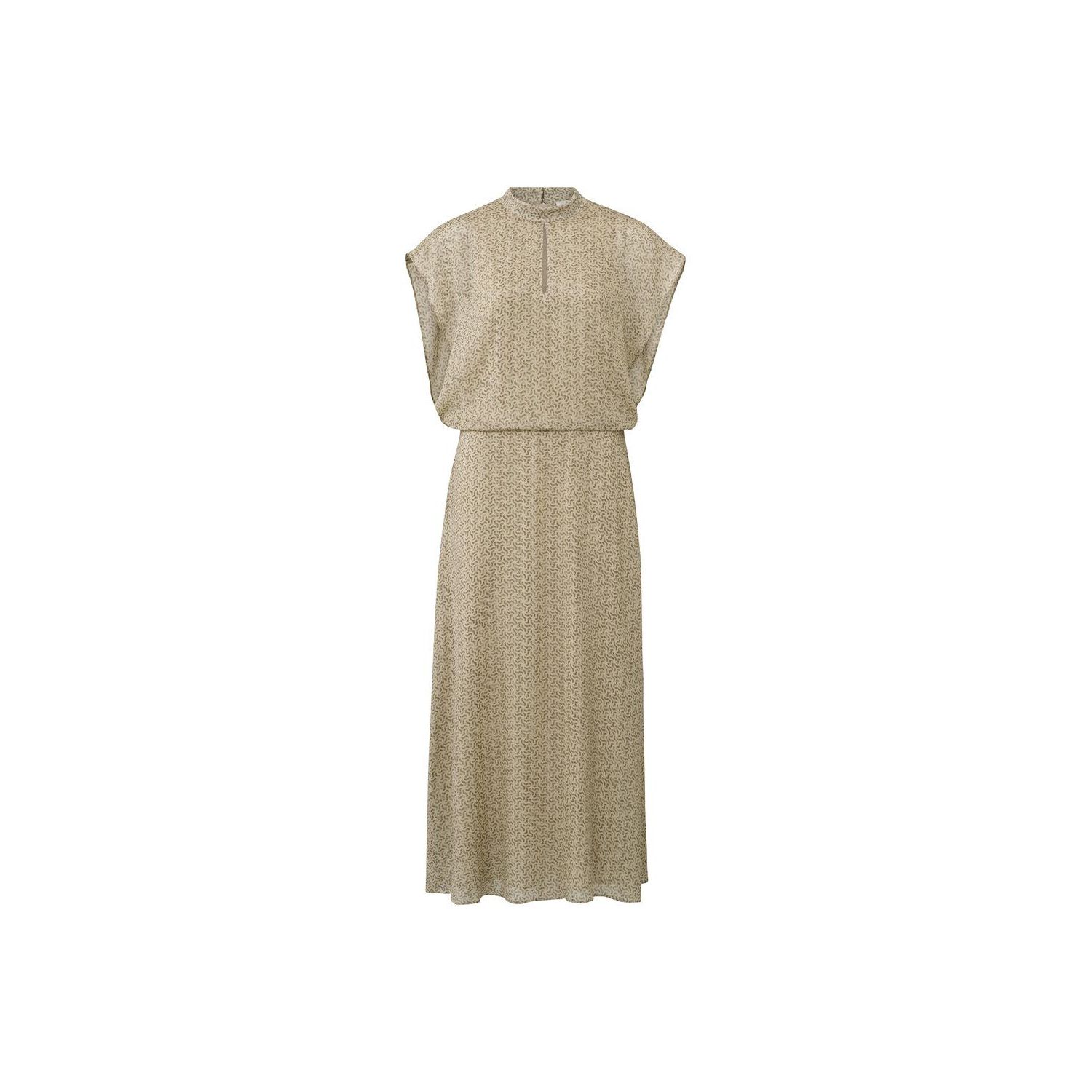 YAYA printed high neck dress cap sleeve green