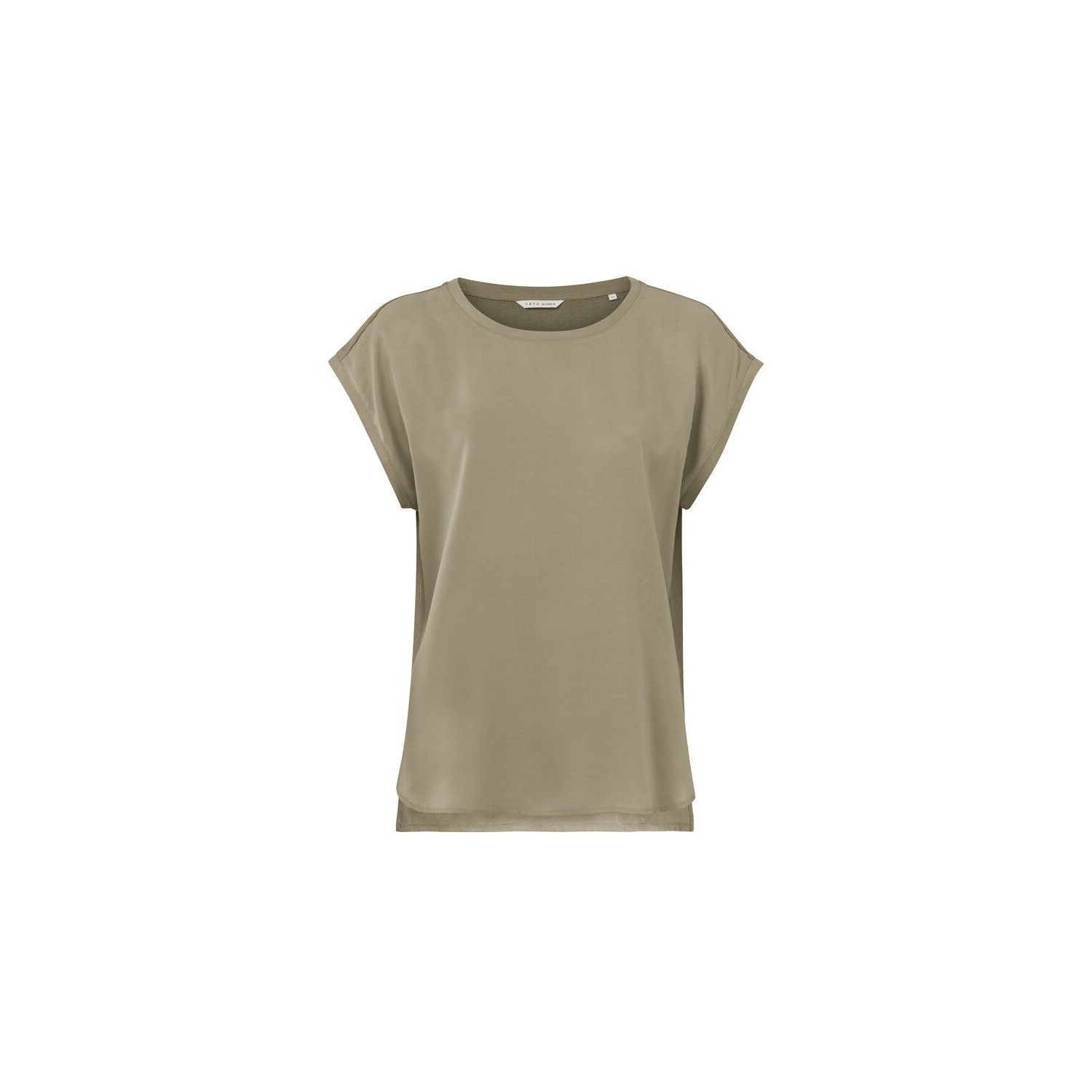 YAYA fabric mix top sleeveles teak green