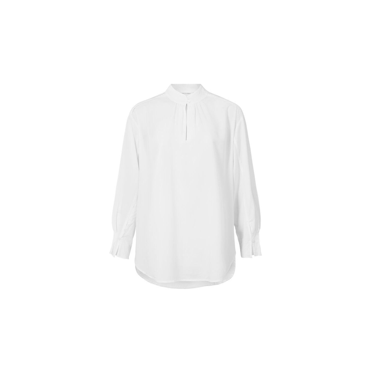 Yaya v-neck top long ruffled sleeves pure white