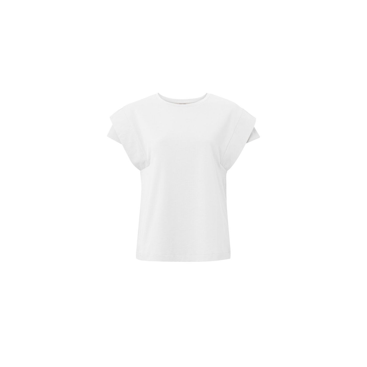 Yaya s/s top with rib detail bright white