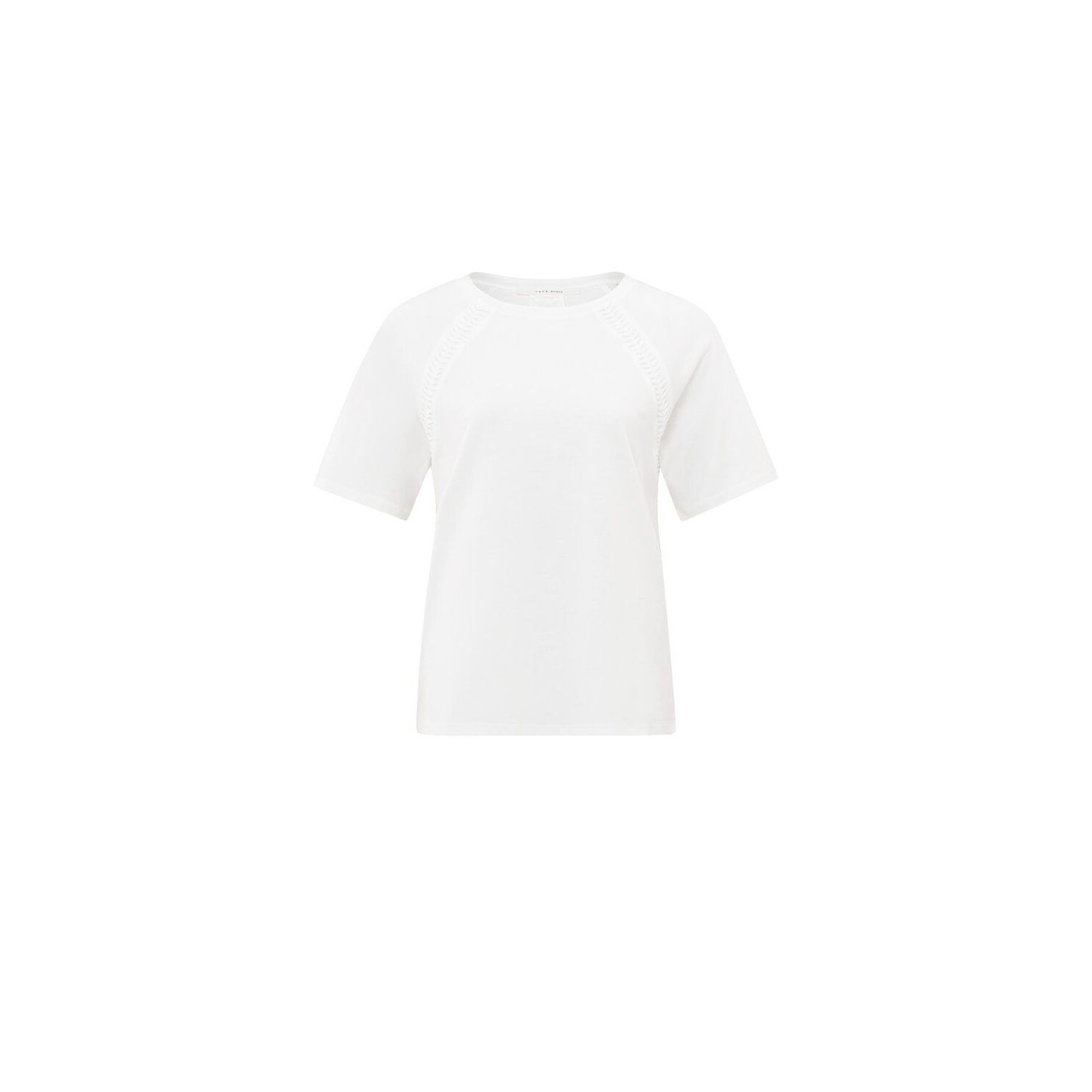 YAYA t-shirt with braided detail pure white