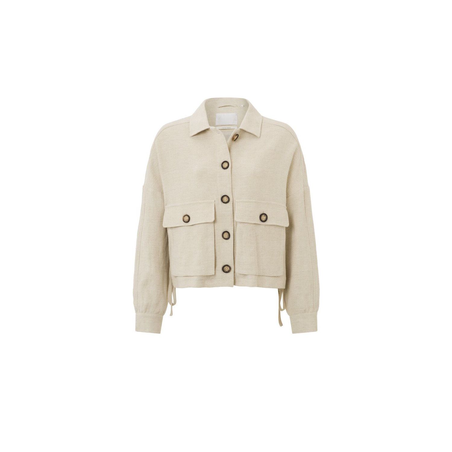 YAYA oversized boxy jacket with pockets sand