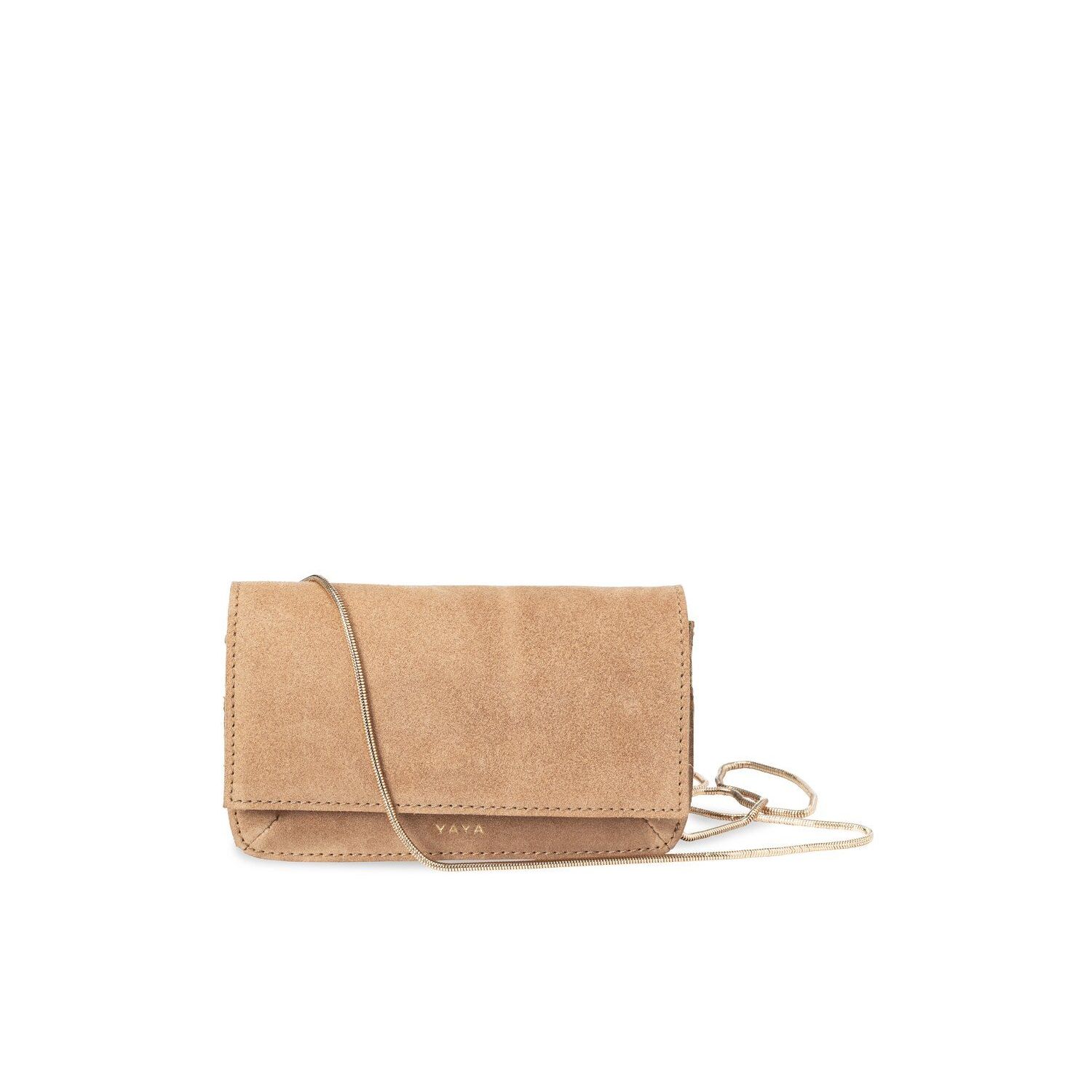 Yaya suede mini bag with chain sand