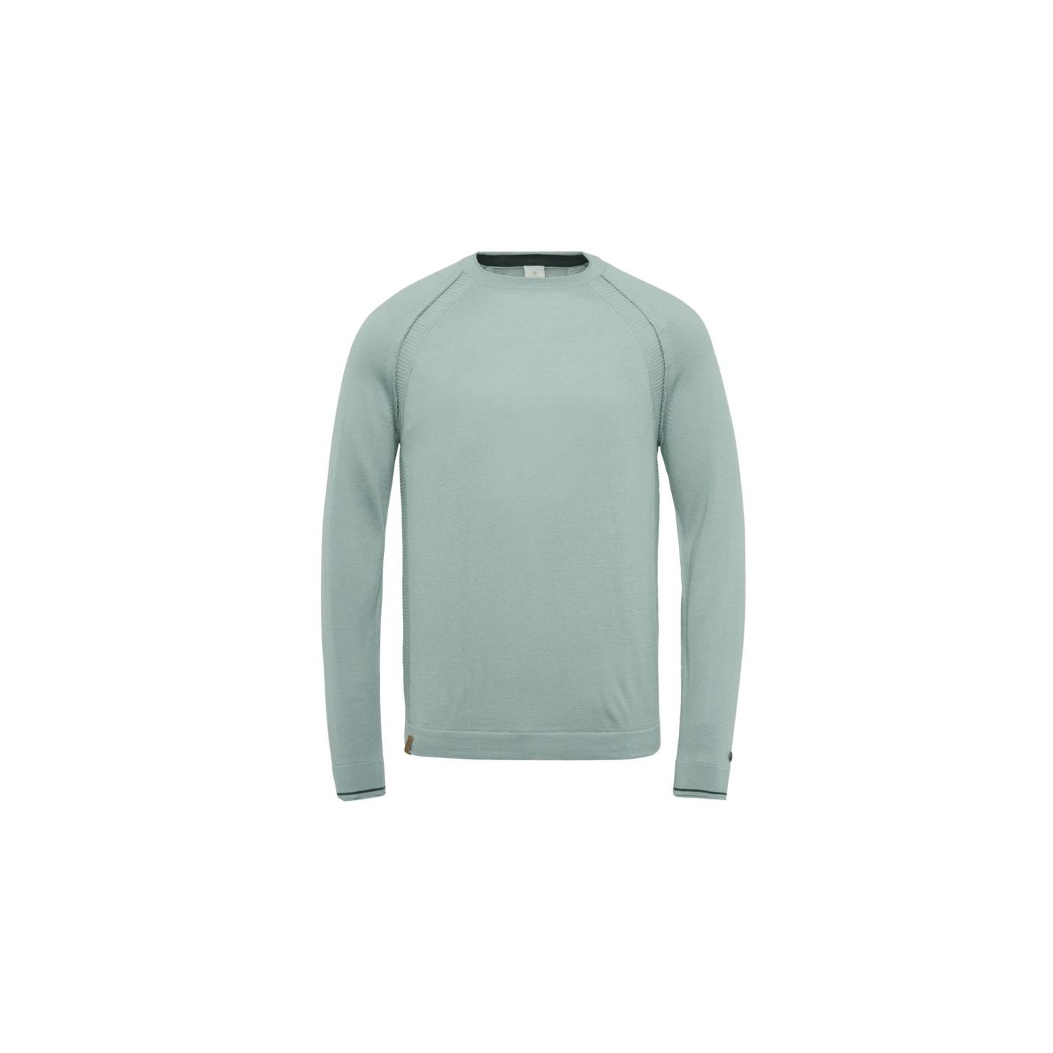 Cast iron crewneck slim fit merino wol slate gray