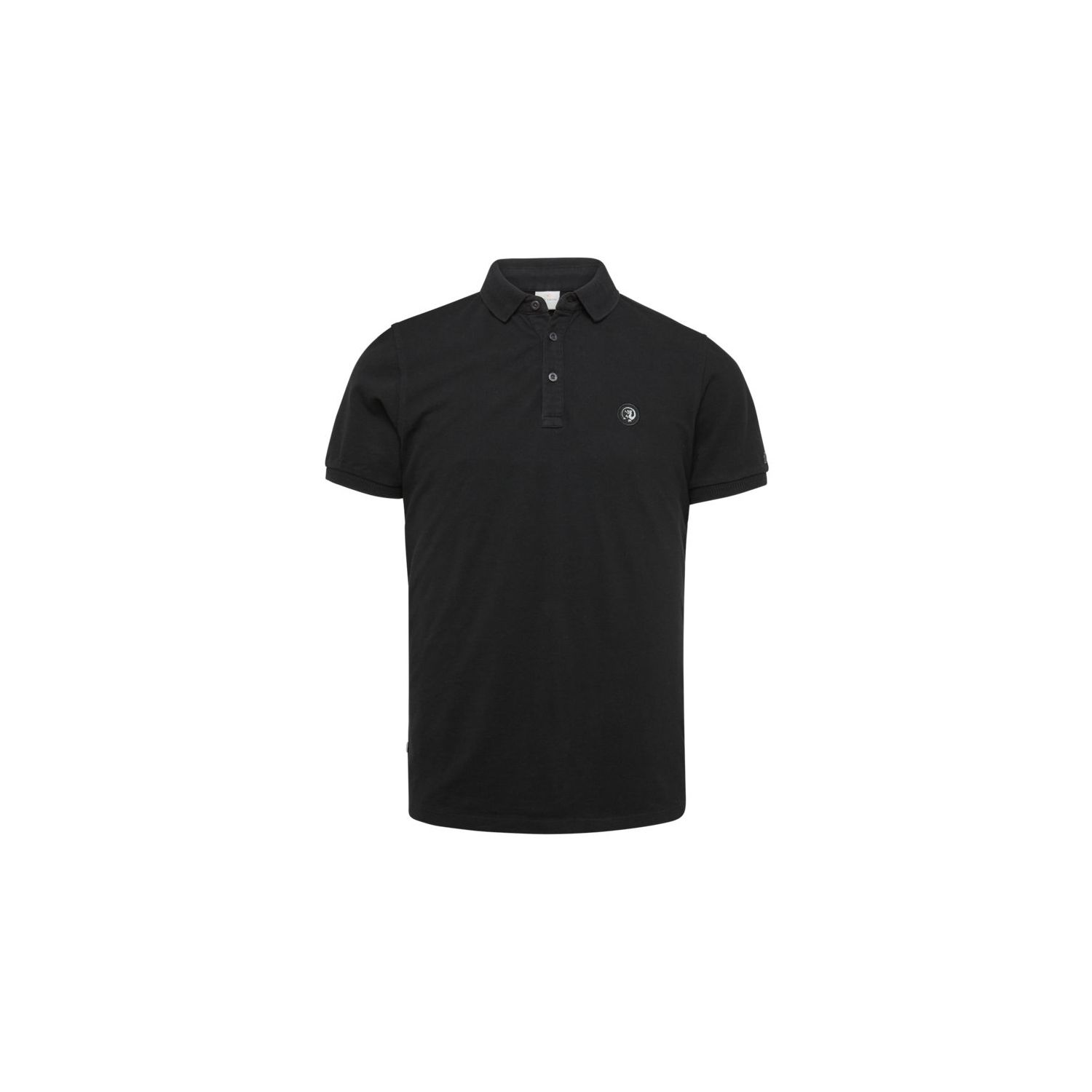 Cast Iron s/s polo organic cotton pique black