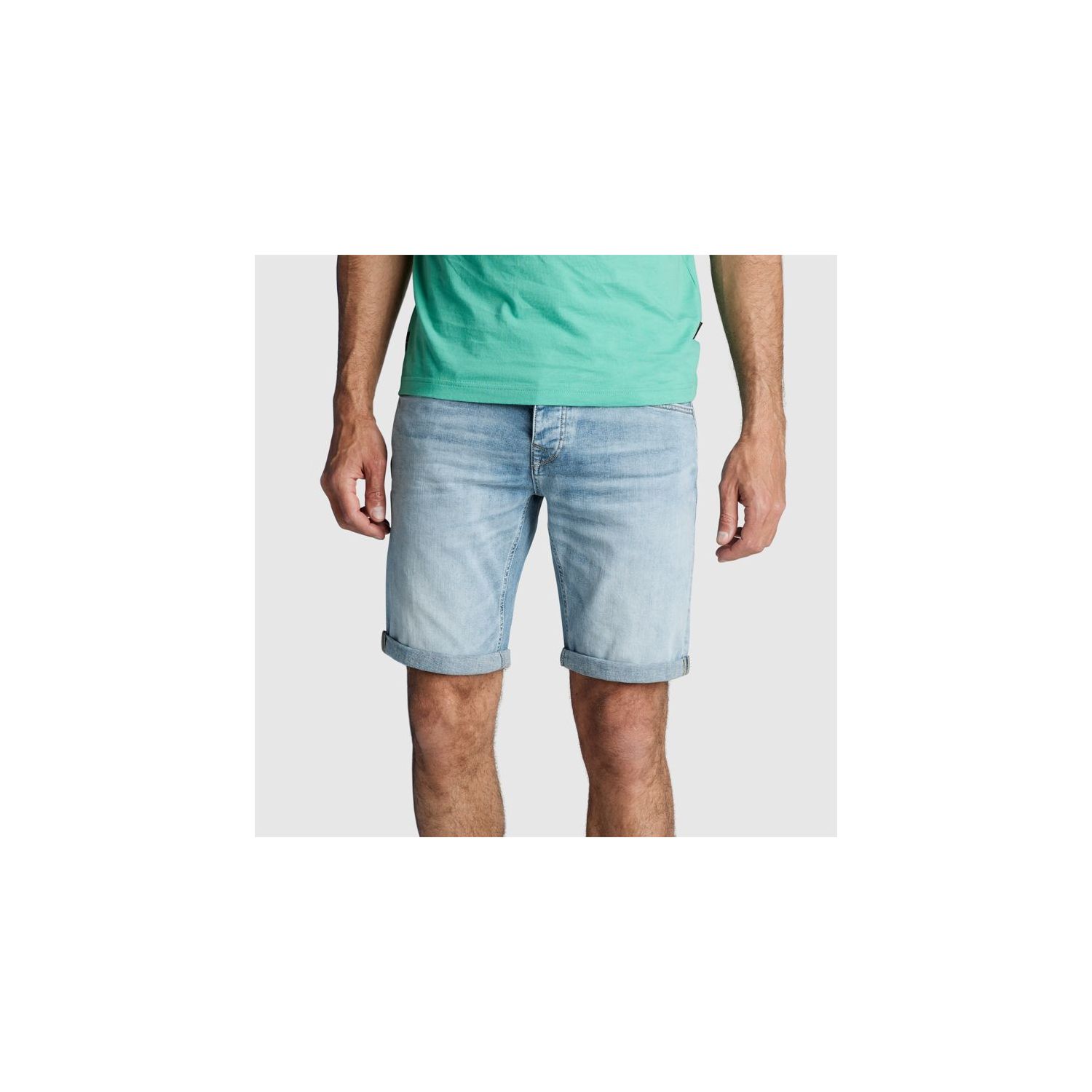 Cast Iron riser denim shorts light blue ocean