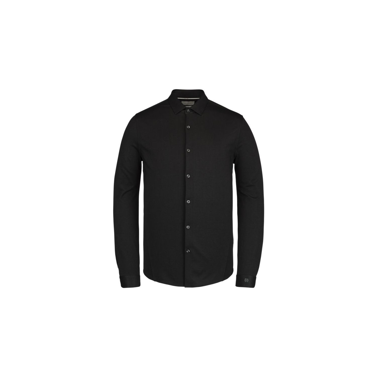 Cast Iron l.sl. shirt jersey pique oxford black