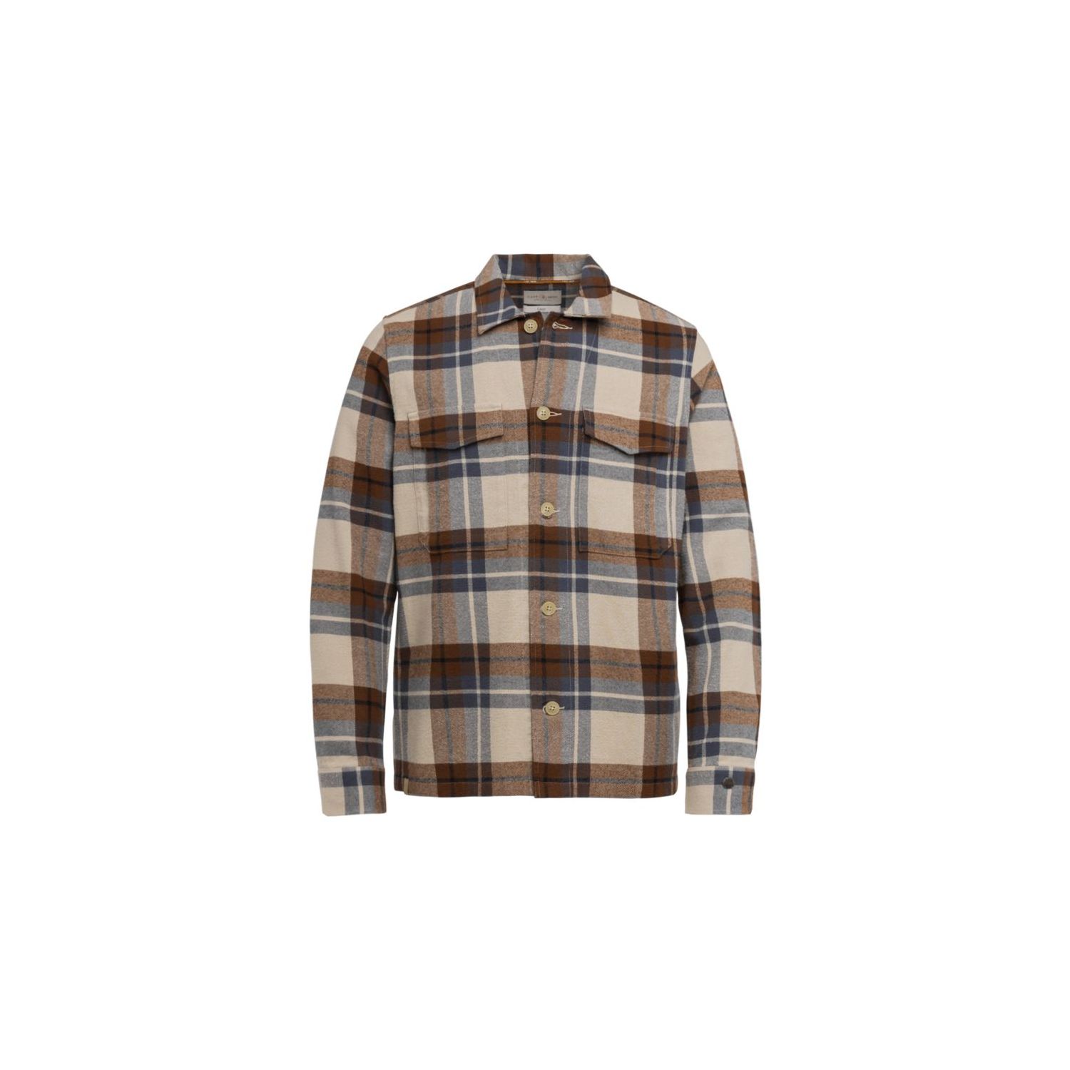 Cast Iron shirt big dyed check relaxed silver lini