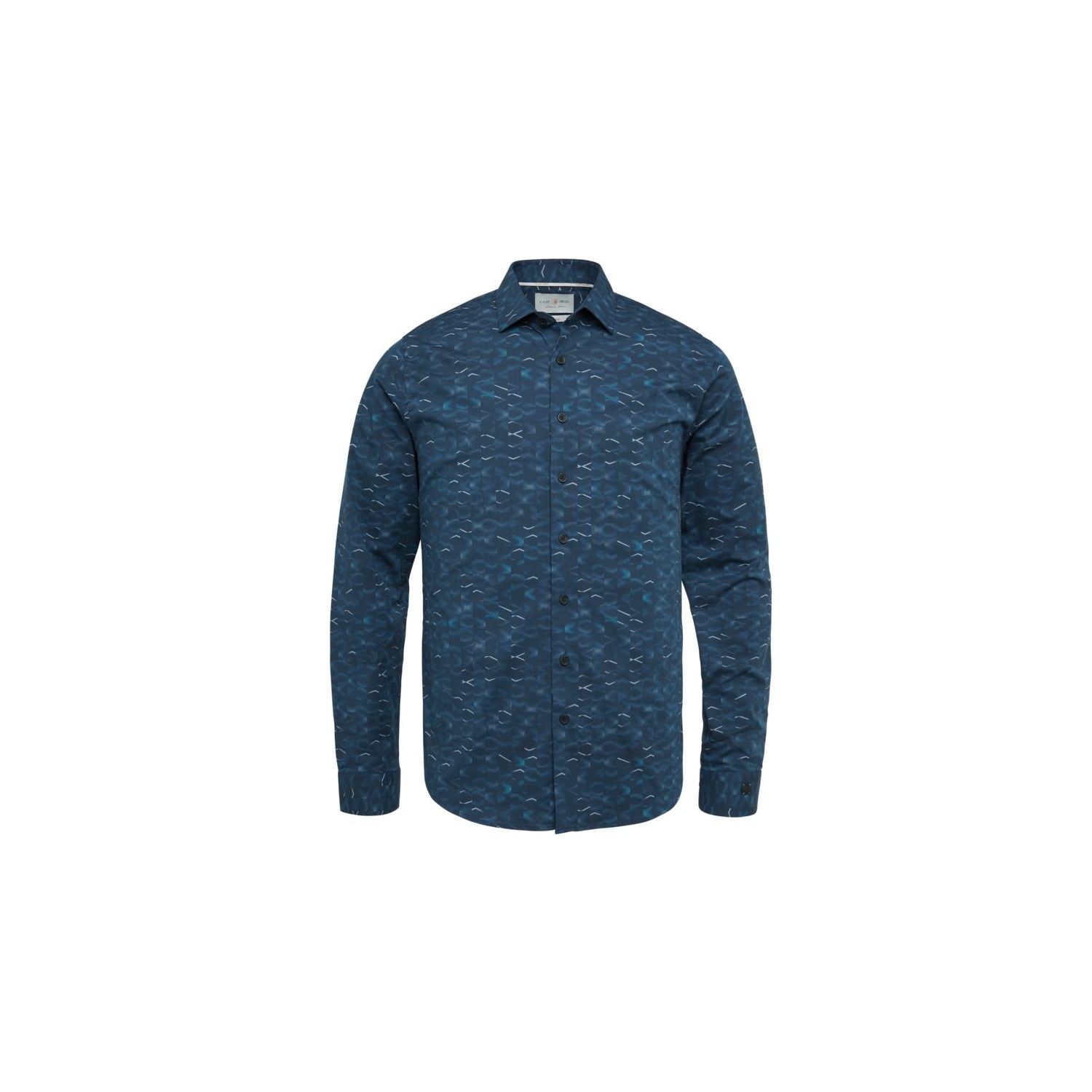 Cast Iron l/s shirt print dark sapphire