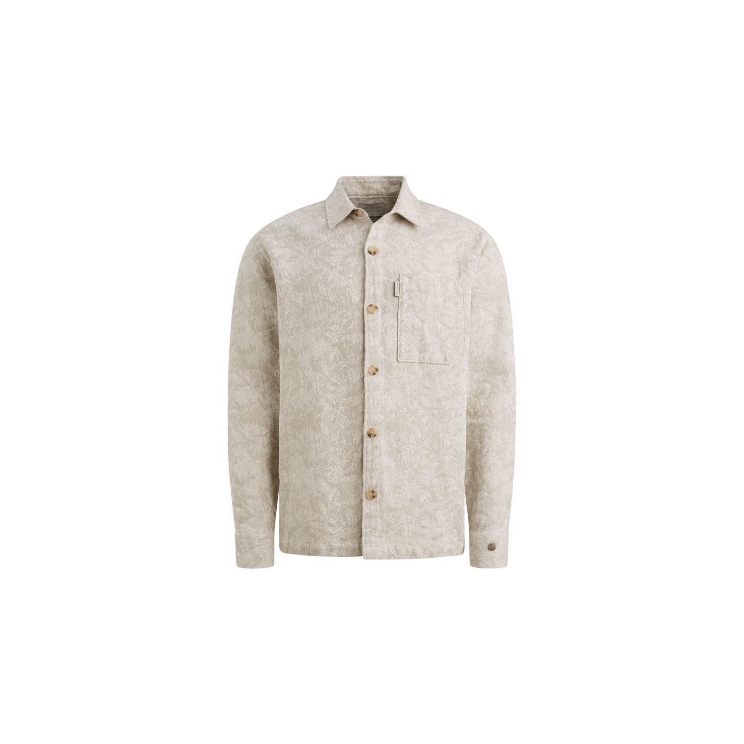 Cast Iron LONG SLEEVE SHIRT Jacquard 2 tone White 