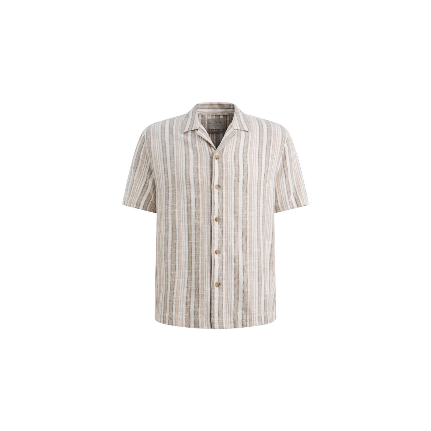 Cast Iron Short Sleeve Shirt Slub Twill stri Alumi