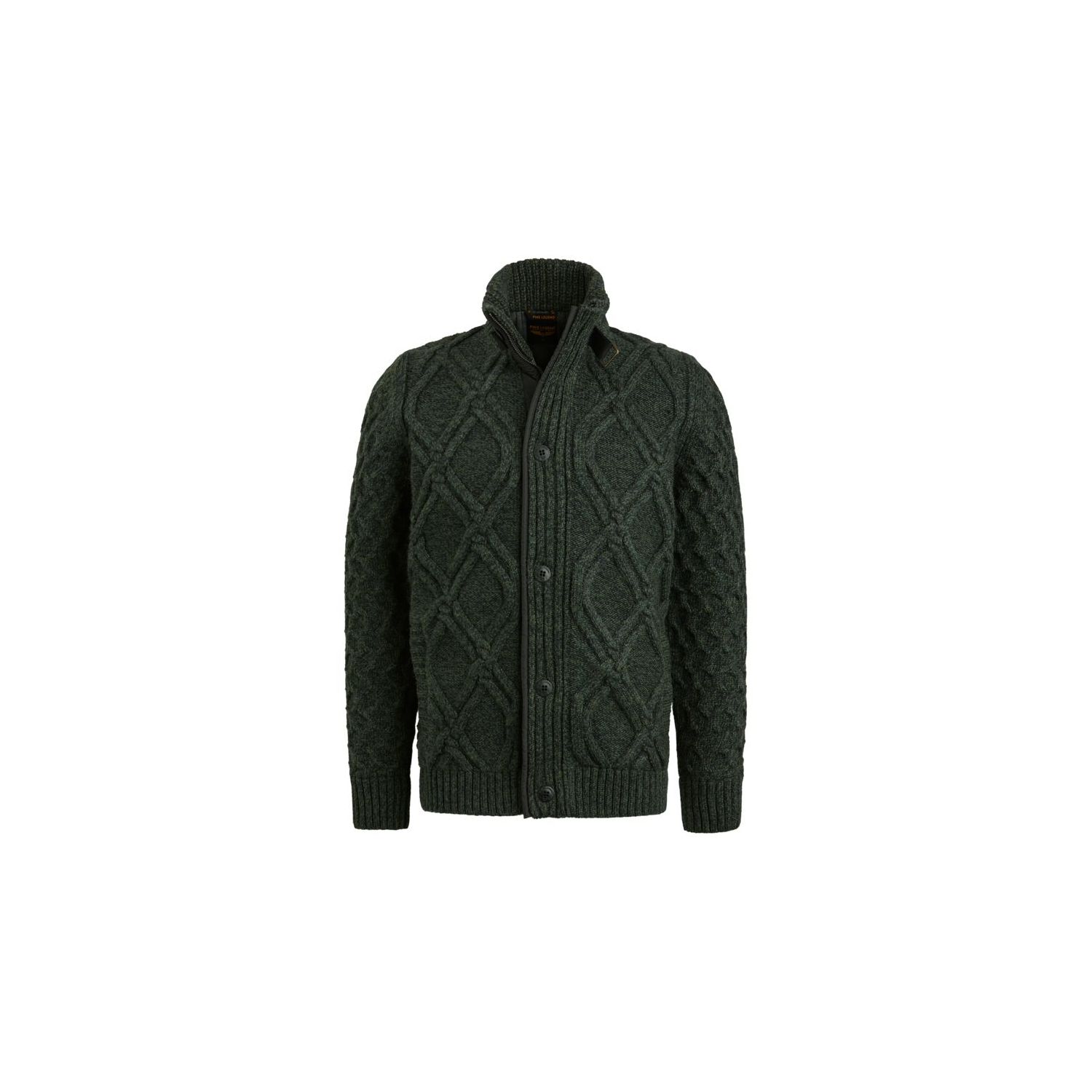 Pme Legend zip jacket heavy knit mixed yarn scarab