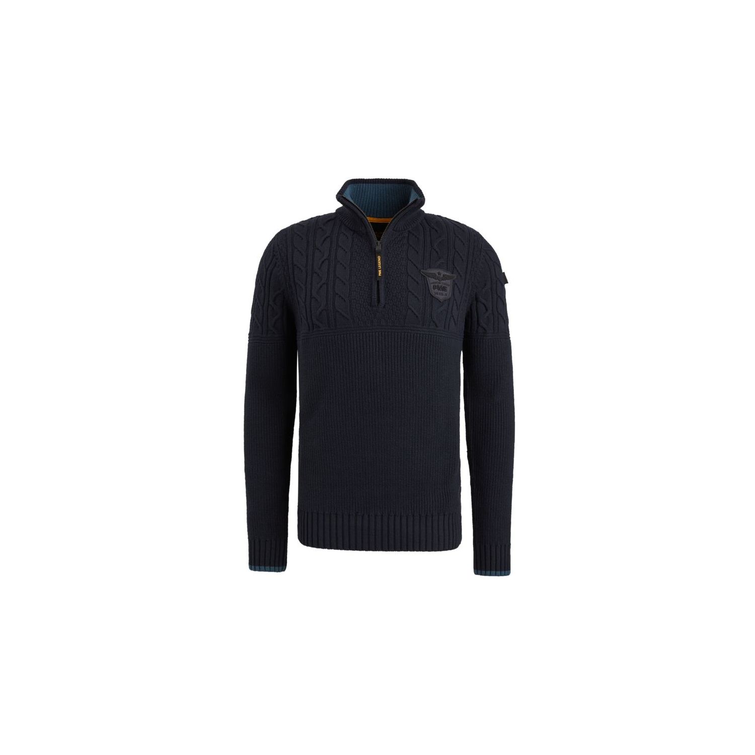 Pme Legend half zip collar cotton rib knit salute