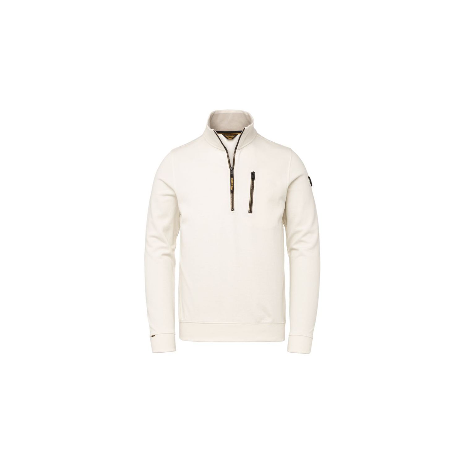 PME Legend half zip collar interlock jersey white