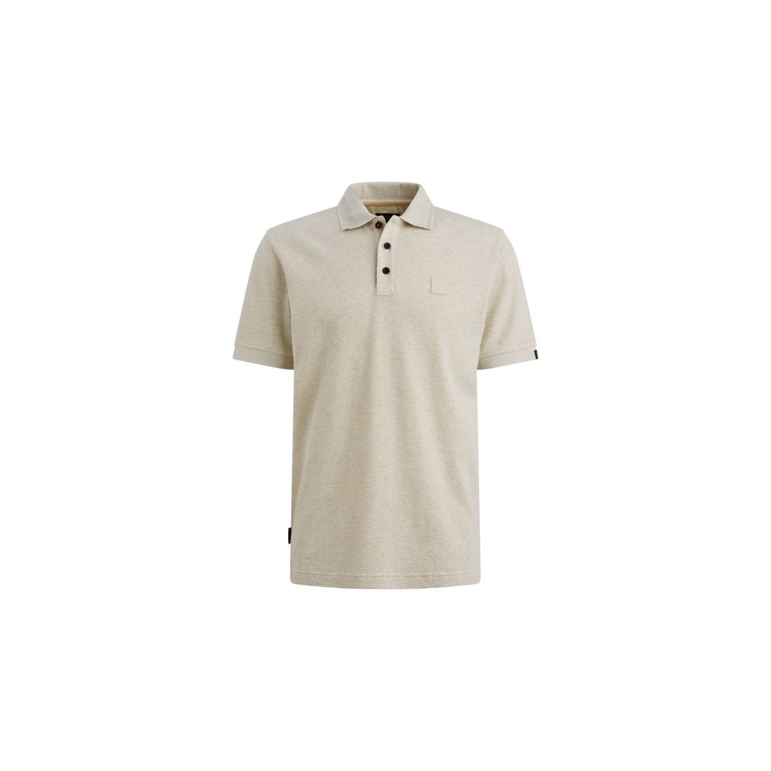 PME-Legend Short sleeve polo popcorn jersey Bone W