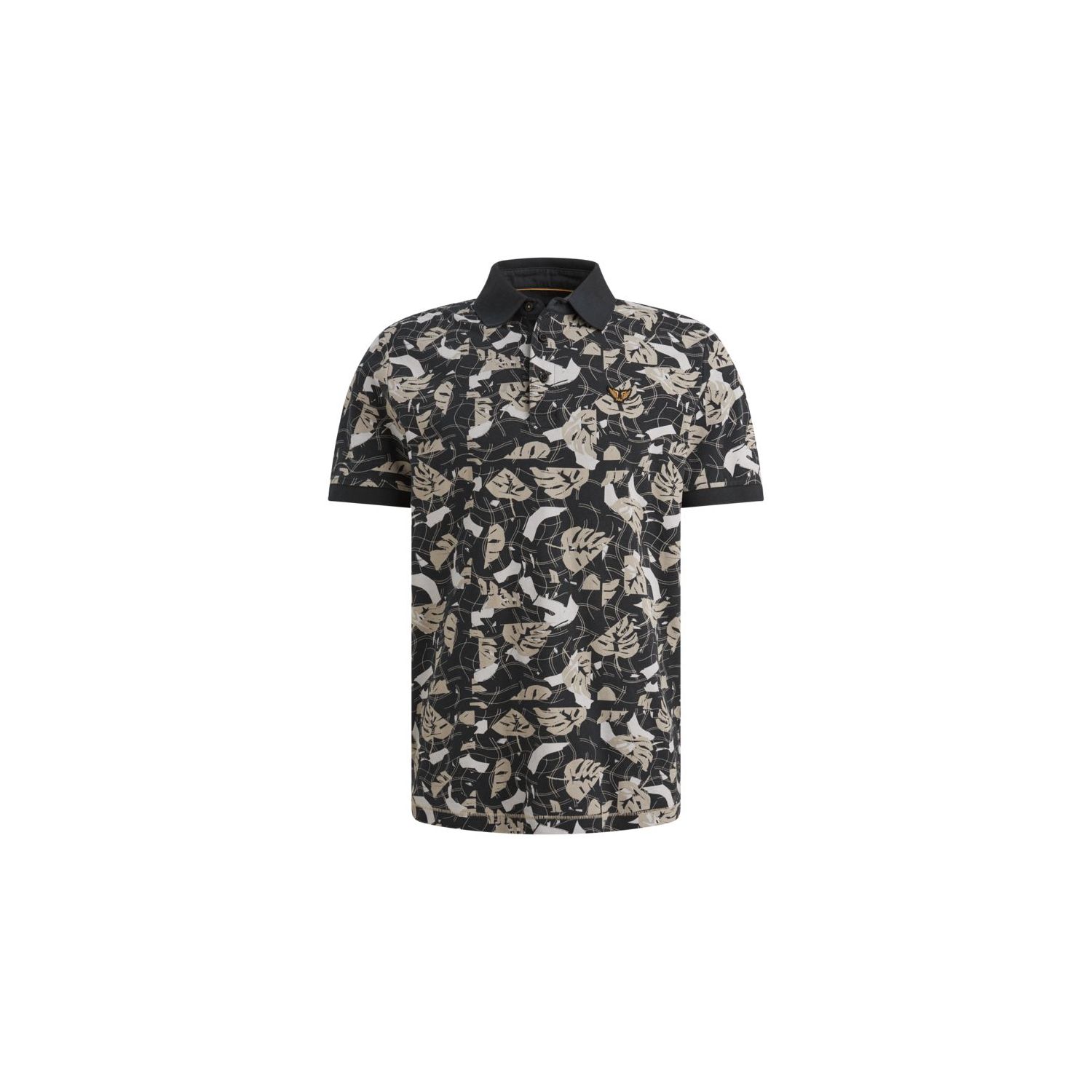 PME-Legend Short sleeve polo printed fine piq Carb