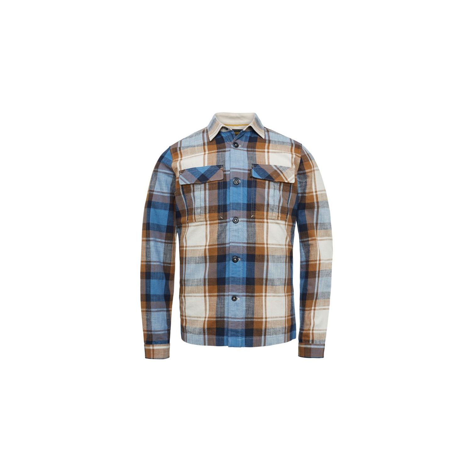 PME Legend shirt slub check blue horizon